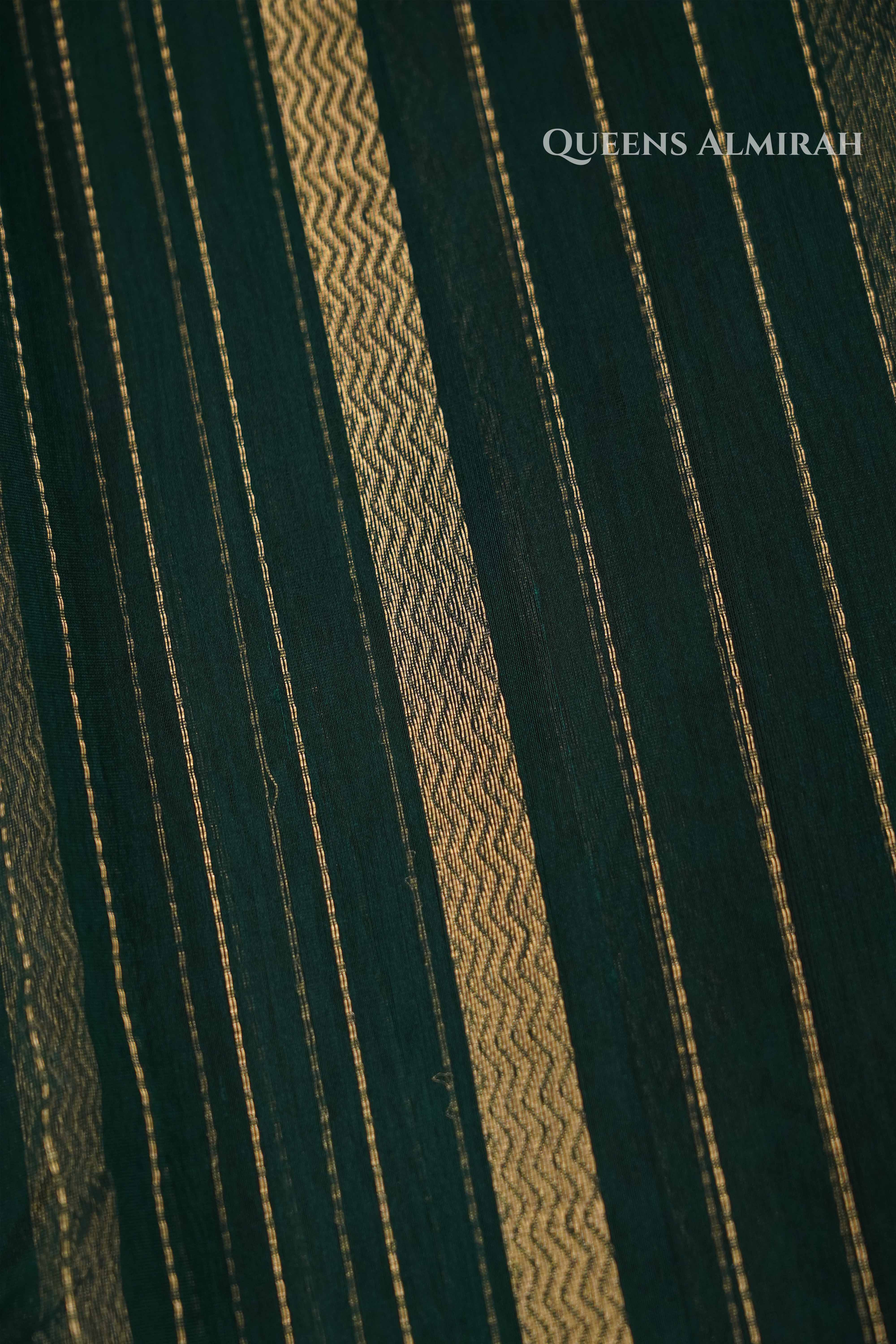 Bottle Green Chanderi Silk Saree QUEENS ALMIRAH