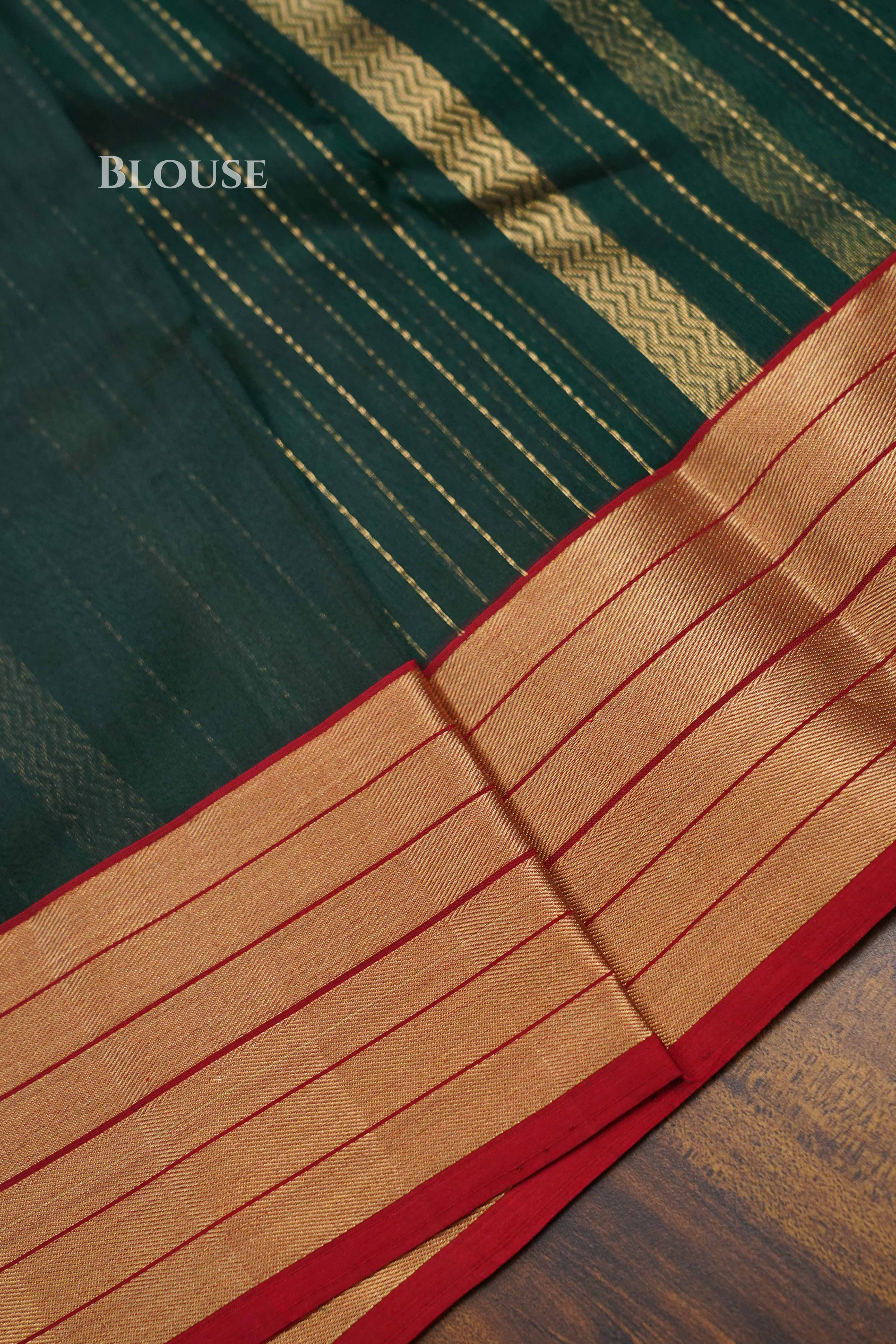 Bottle Green Chanderi Silk Saree QUEENS ALMIRAH