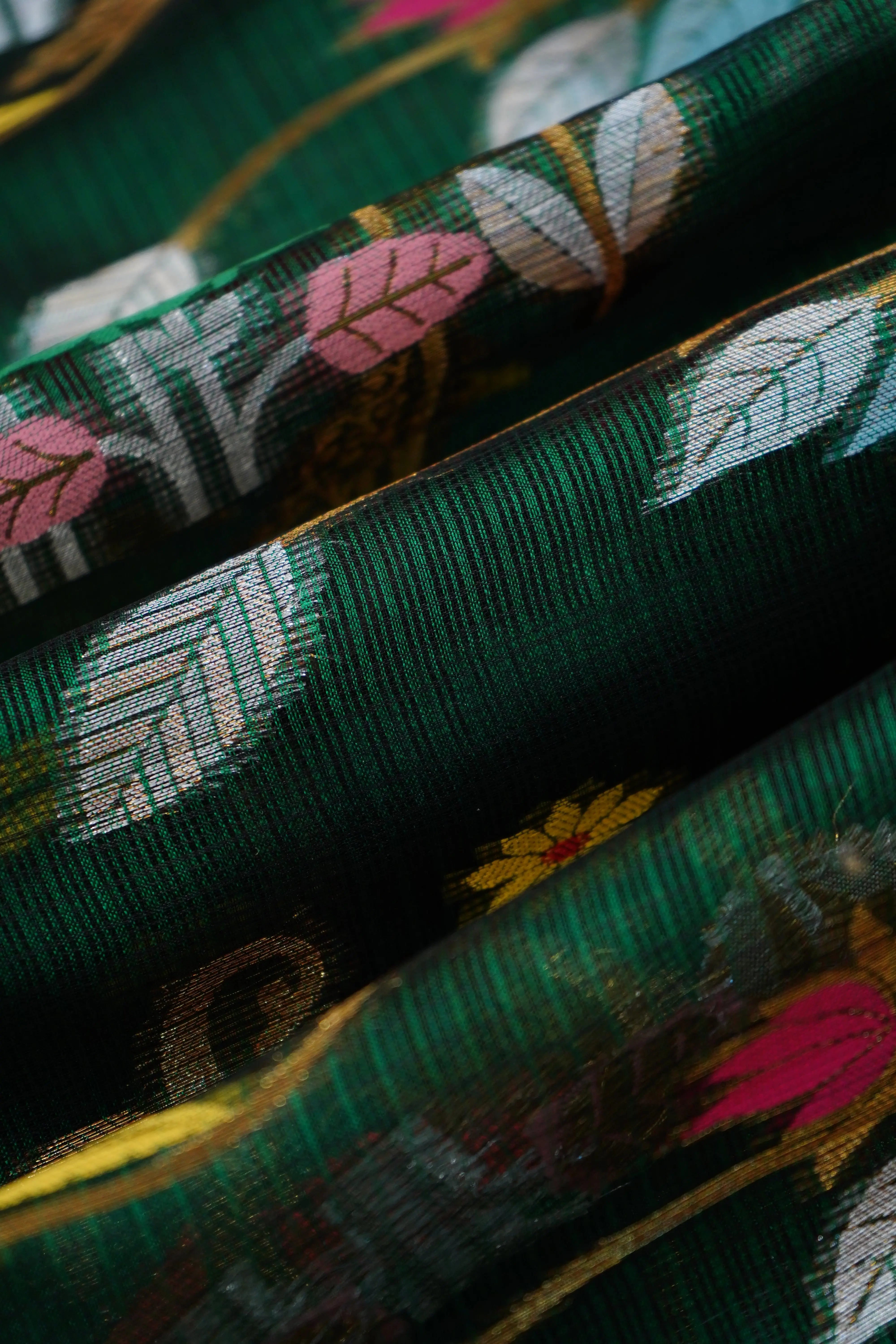 BOTTLE GREEN PURE KOTA SILK SAREE 5 - Queens Jewel Emporium
