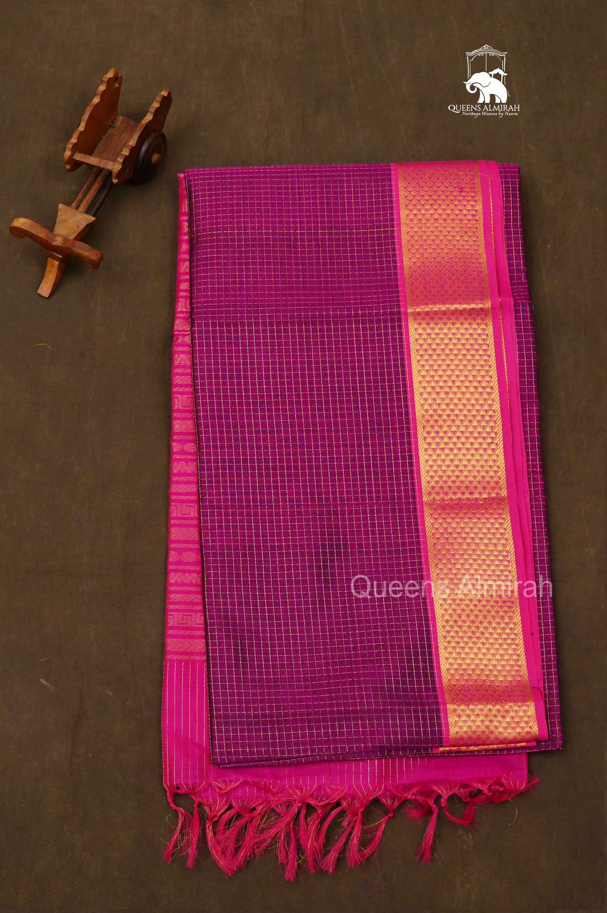 Purple With Pink Pure Silk Cotton Saree