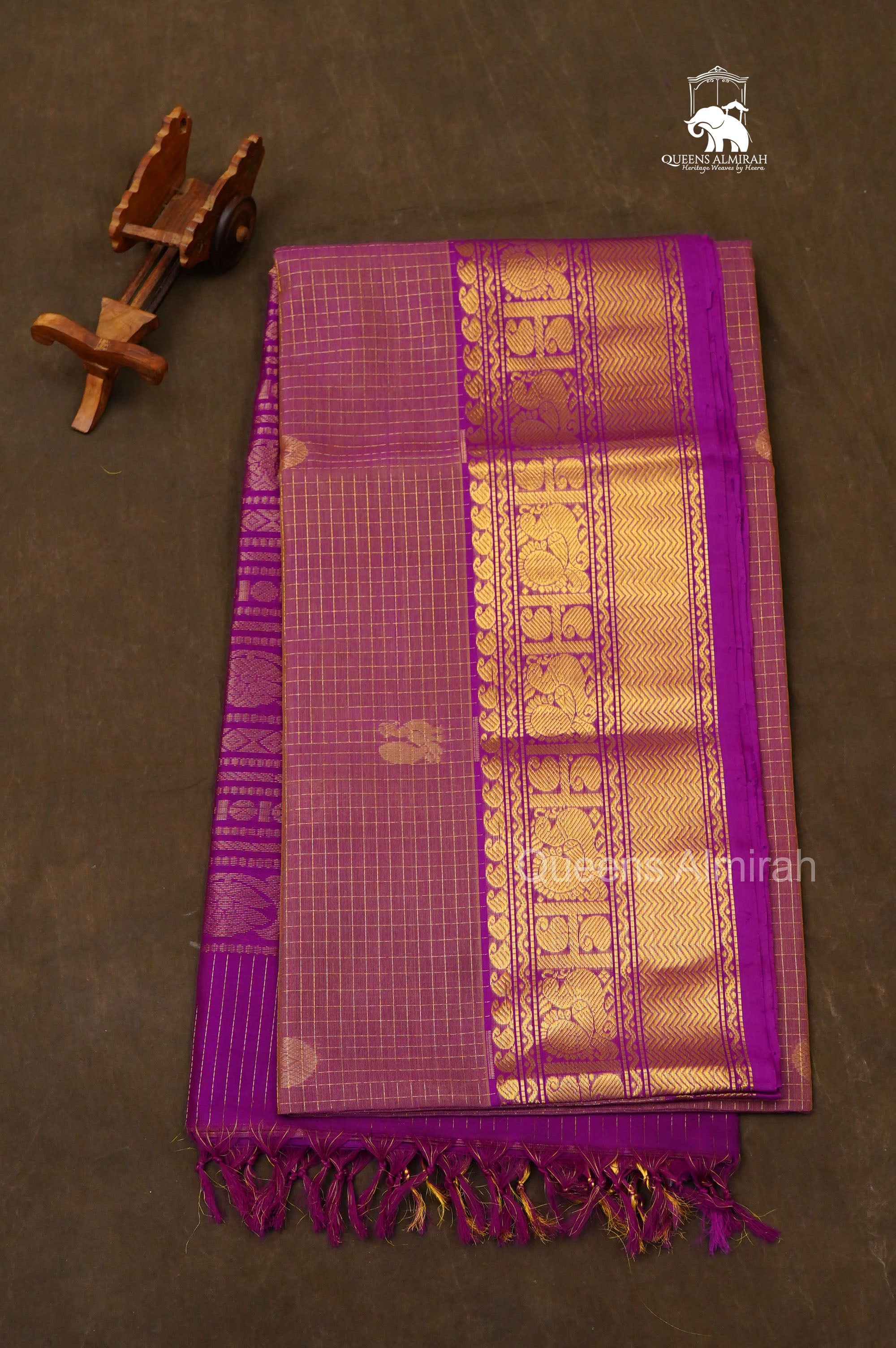 Dusky Rose With Purple Pure Silk Cotton Saree