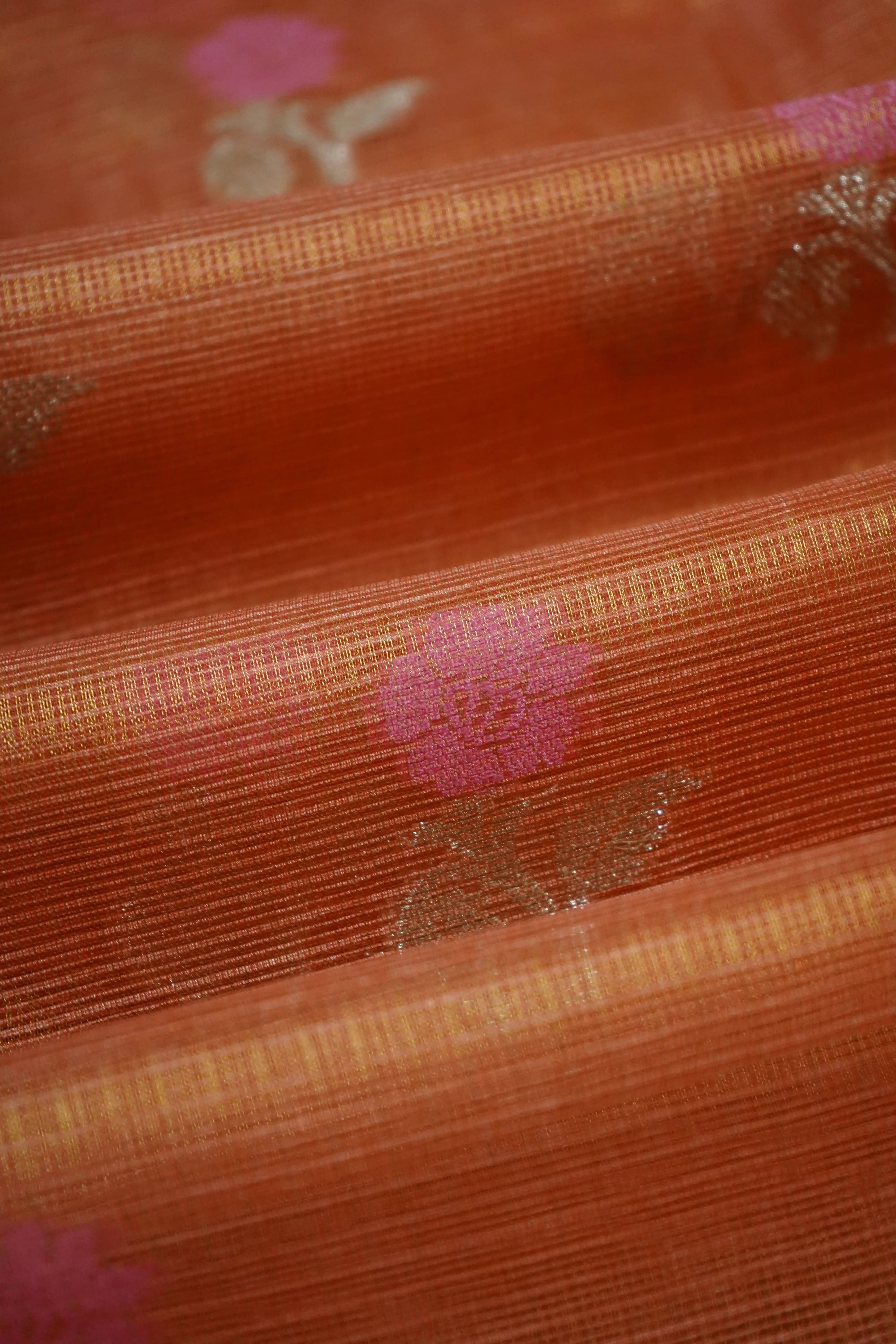 CLAY BROWN HALF PURE KOTA SILK SAREE - Queens Jewel Emporium