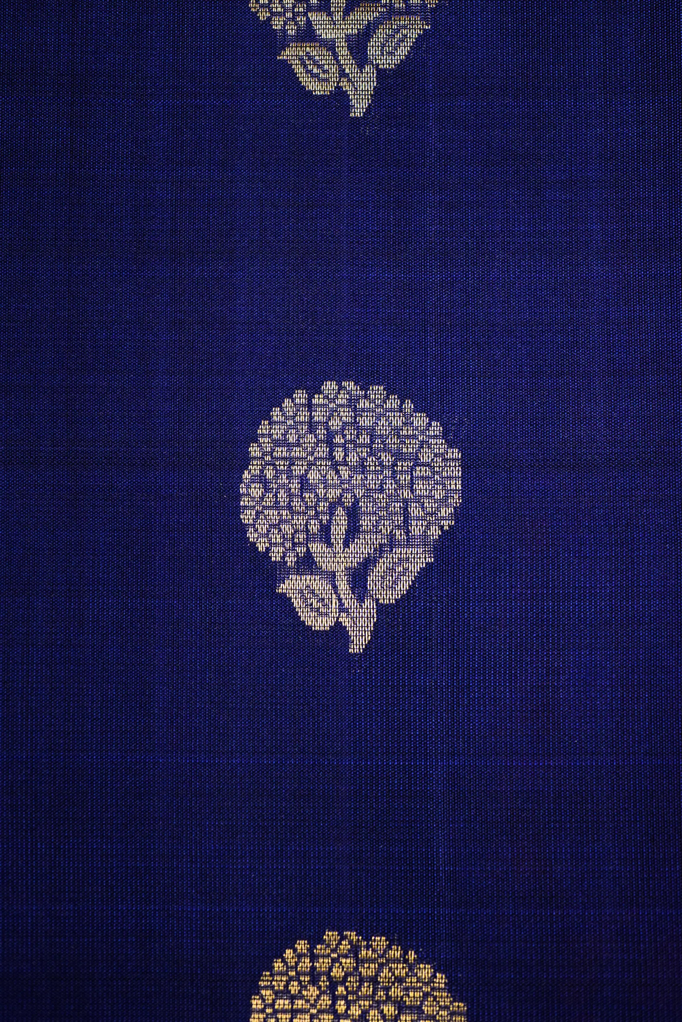 COBALT BLUE AND WINE SOFT SILK SAREE - Queens Jewel Emporium