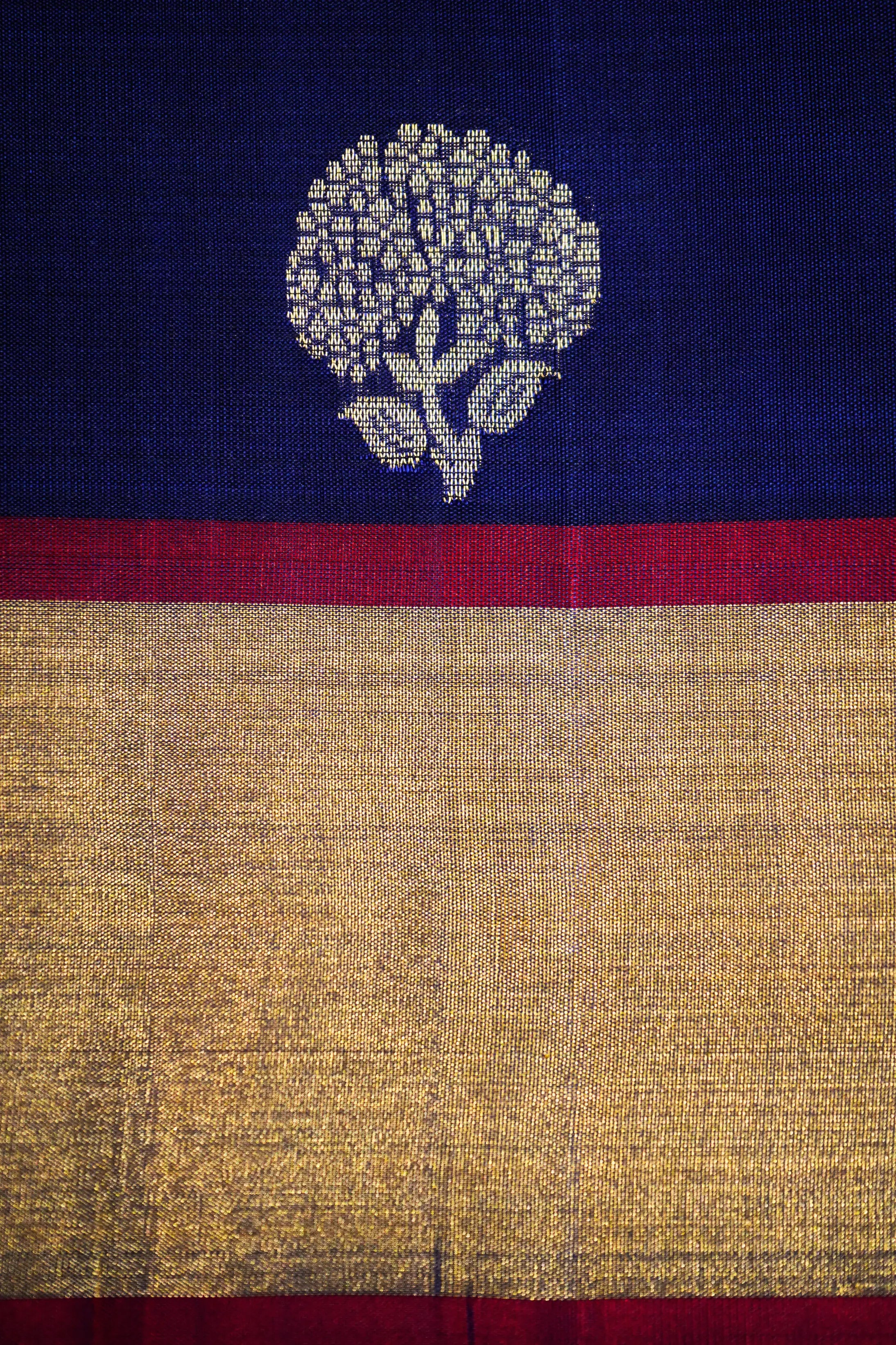 COBALT BLUE AND WINE SOFT SILK SAREE - Queens Jewel Emporium