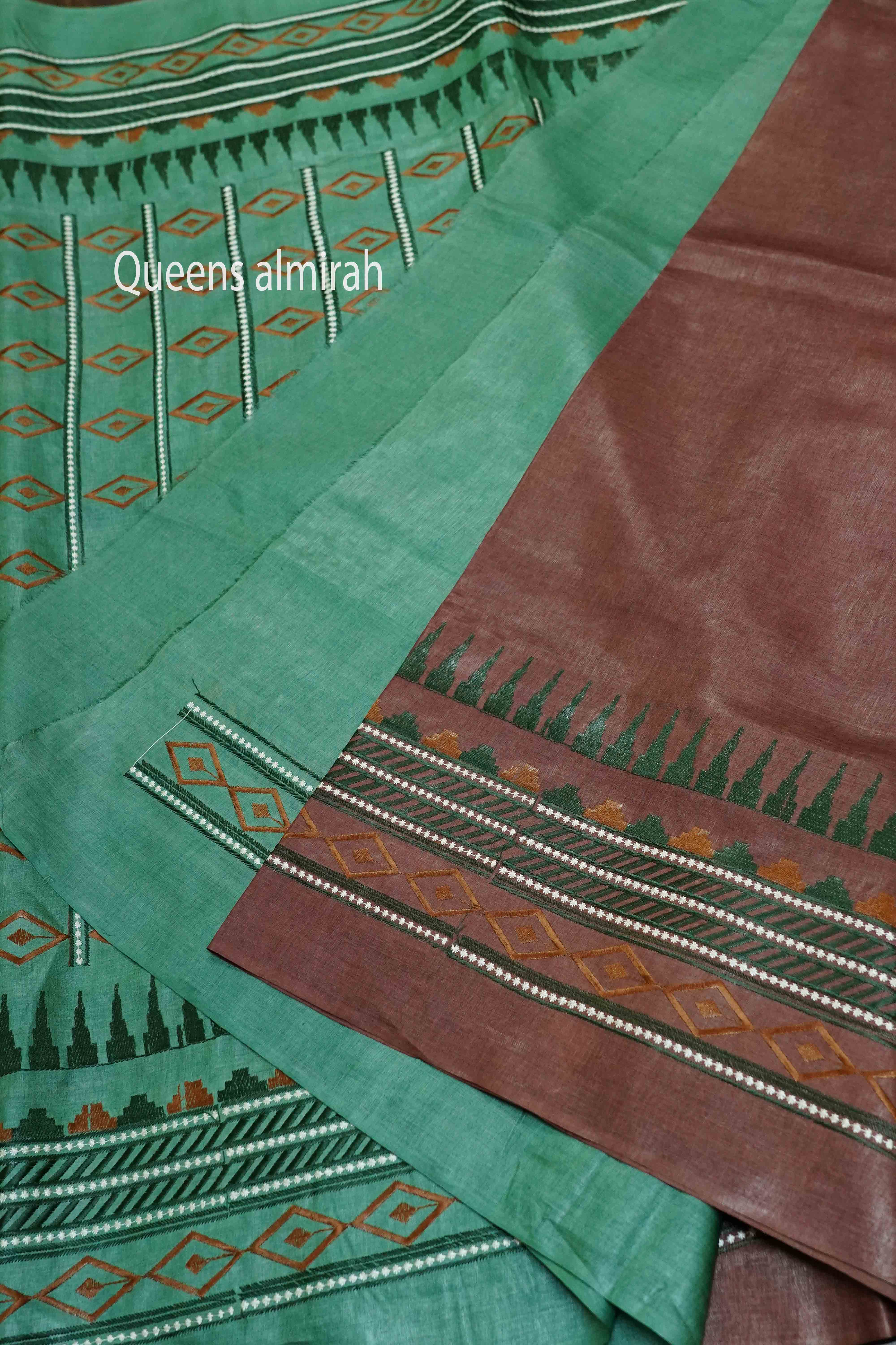 COFFEE BROWN  PURE TUSSAR SILK SAREE - Queens Jewel Emporium