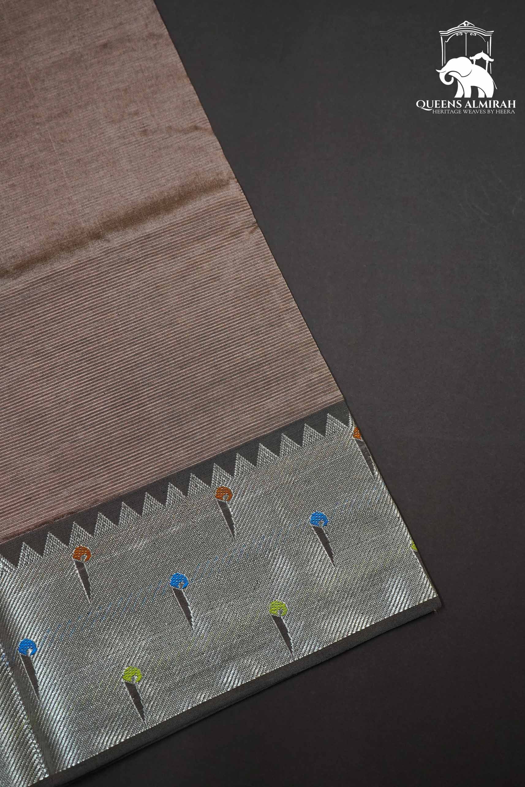 COPPER WITH PAITHANI BORDER MANGALGIRI SAREE - Queens Jewel Emporium