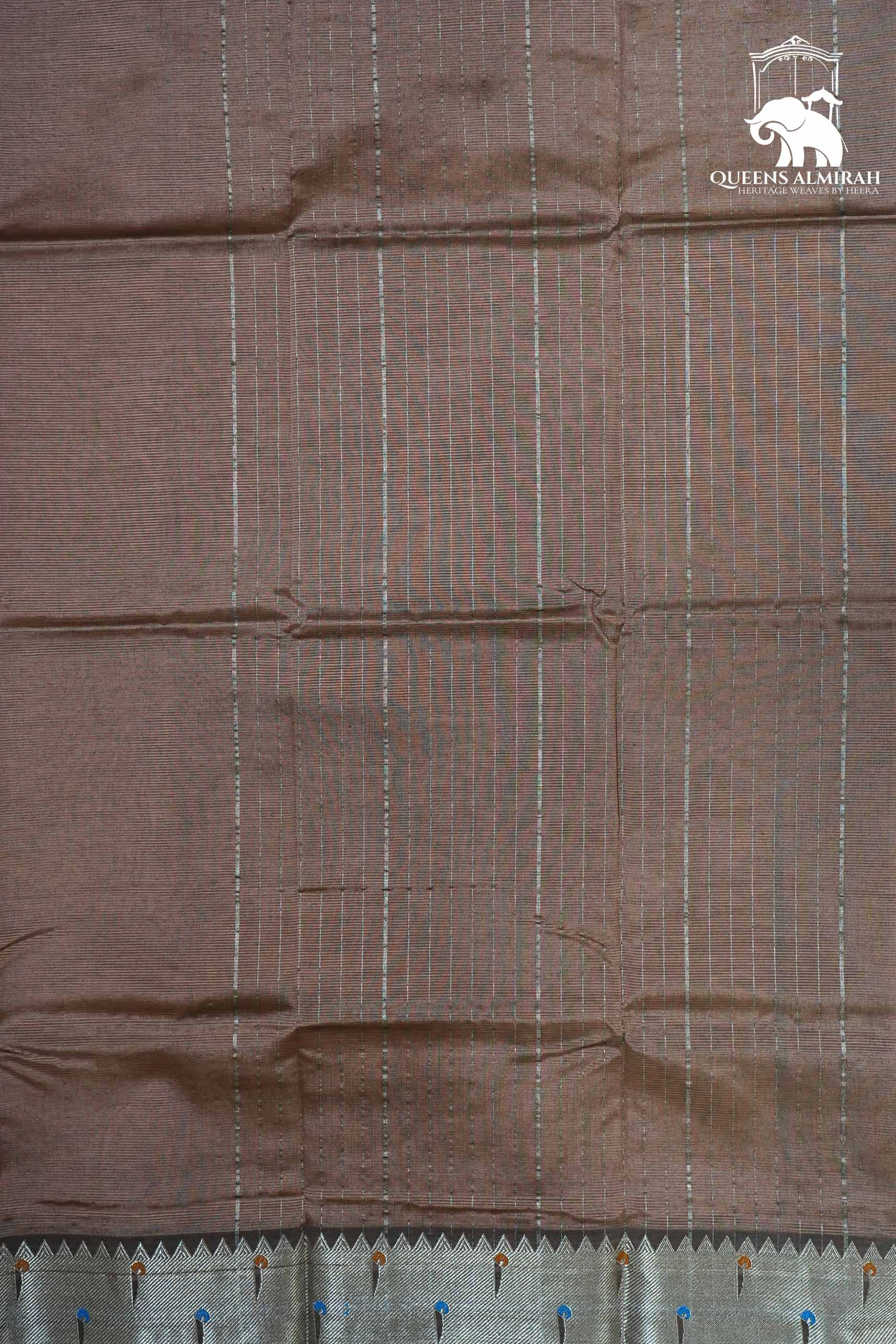 COPPER WITH PAITHANI BORDER MANGALGIRI SAREE - Queens Jewel Emporium
