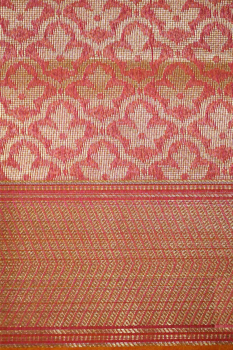 COTTON CANDY  BROCADE SILK COTTON SAREE - Queens Jewel Emporium