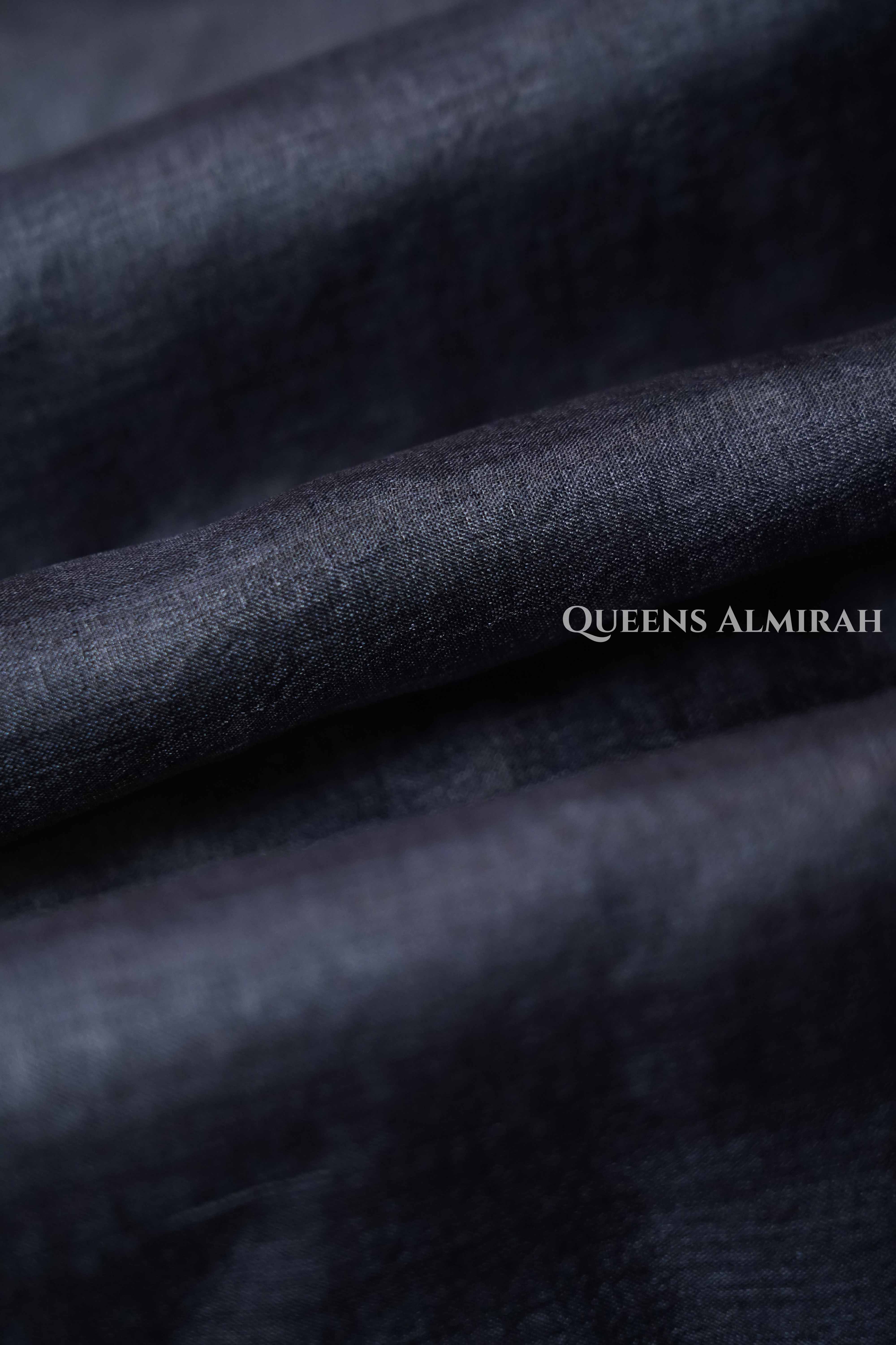 Charcoal Grey Pure Tussar Silk Saree QUEENS ALMIRAH