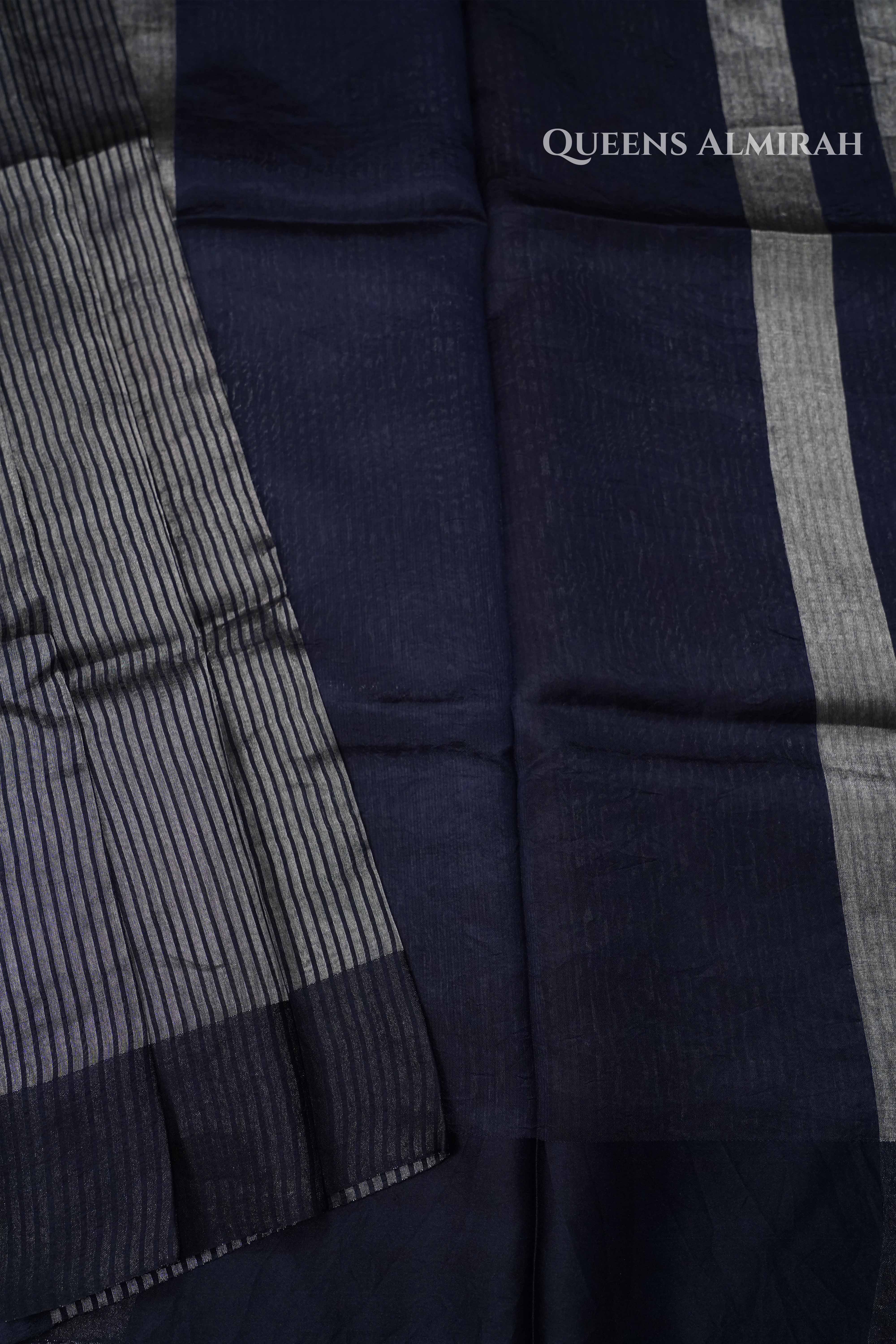 Charcoal Grey Tissue Banarasi Silk Saree QUEENS ALMIRAH