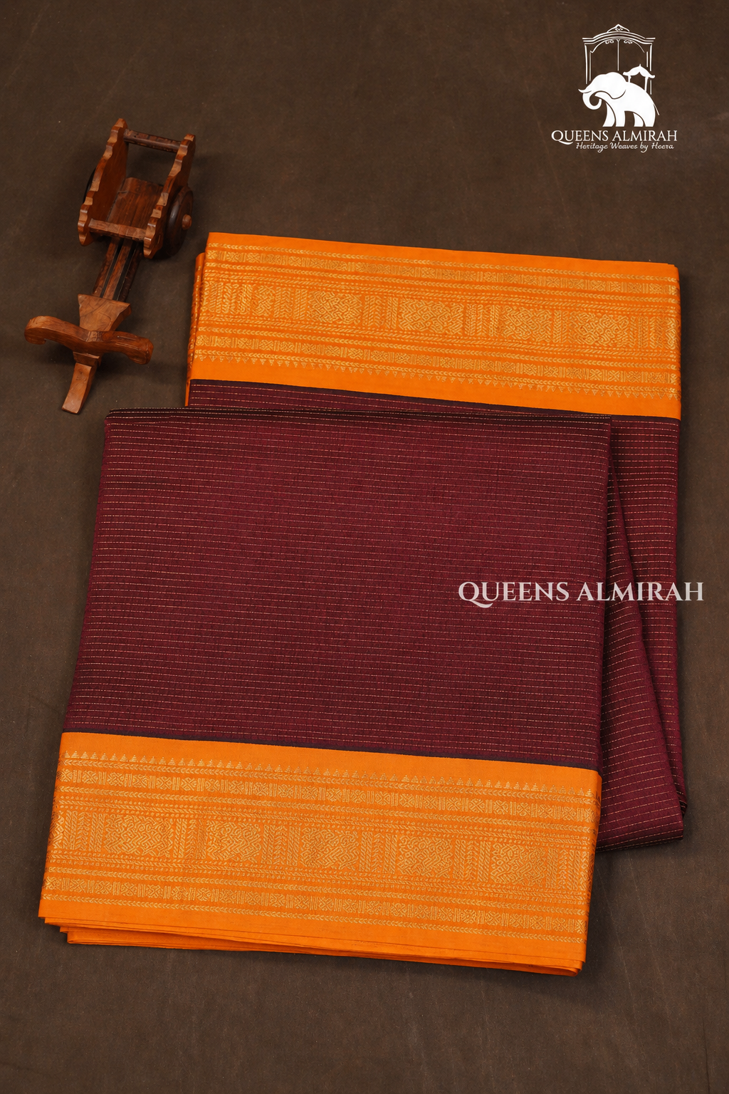 Araku Maroon With Mango Yellow Pure Silk Cotton Saree