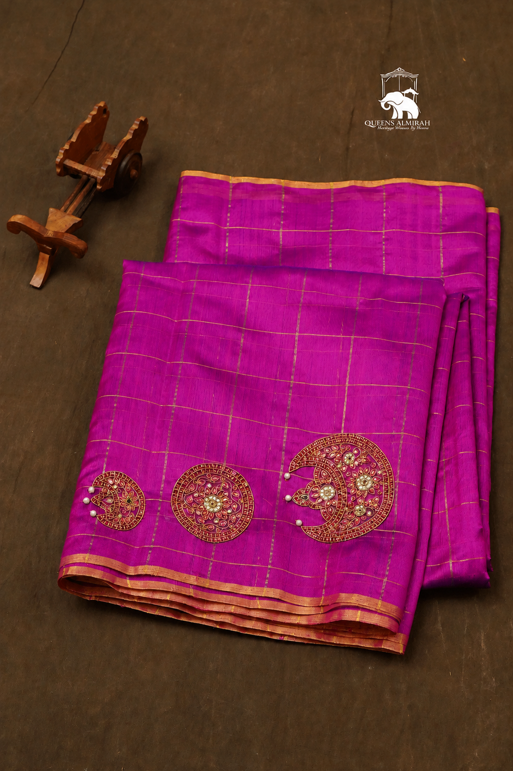Purple Chandran Suriyan Designer Pure Chanderi Silk Saree