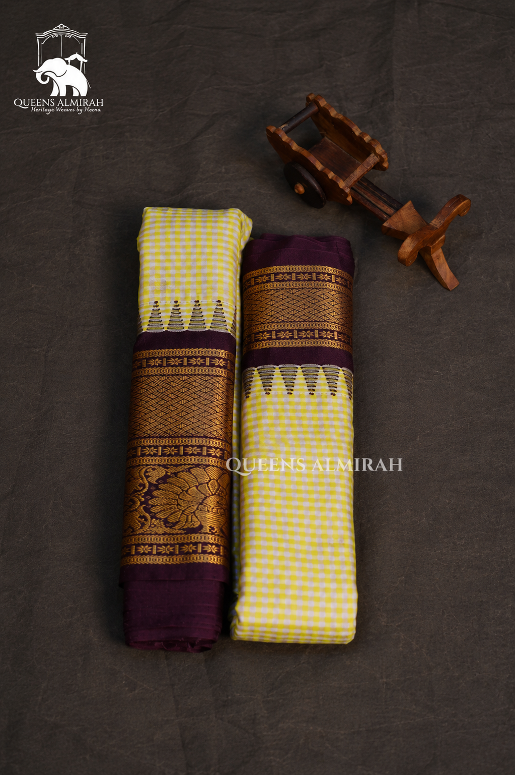 Yellow Kattam And Cocoa Bean Border Semi Gadwal Silk Saree