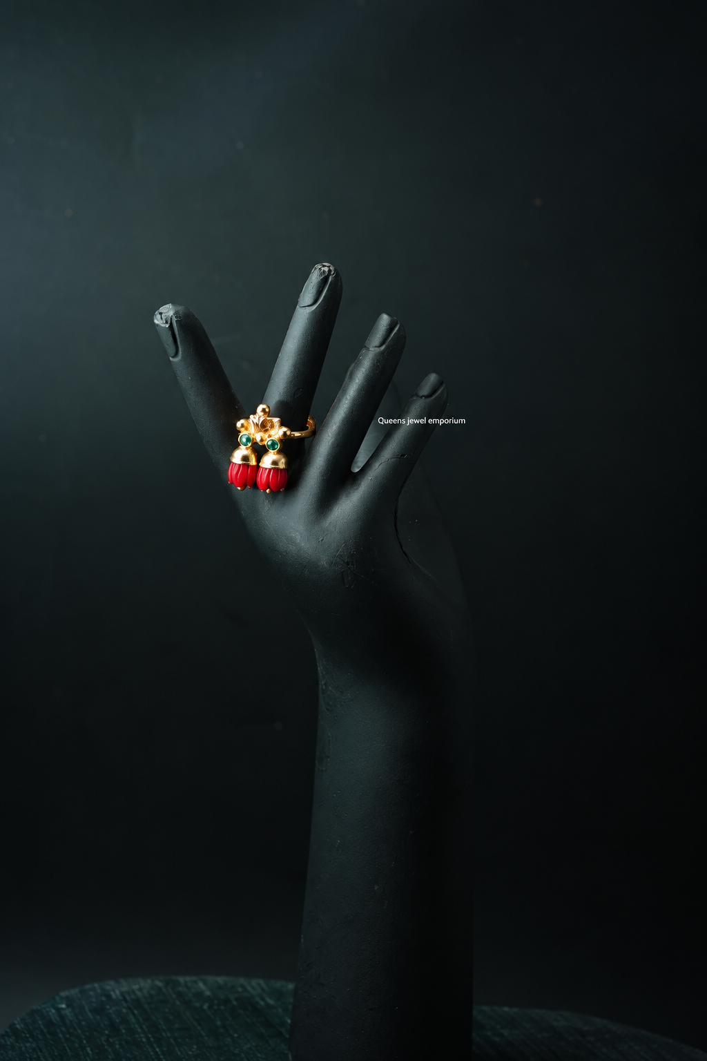 Pavalamalli Finger Ring - Red