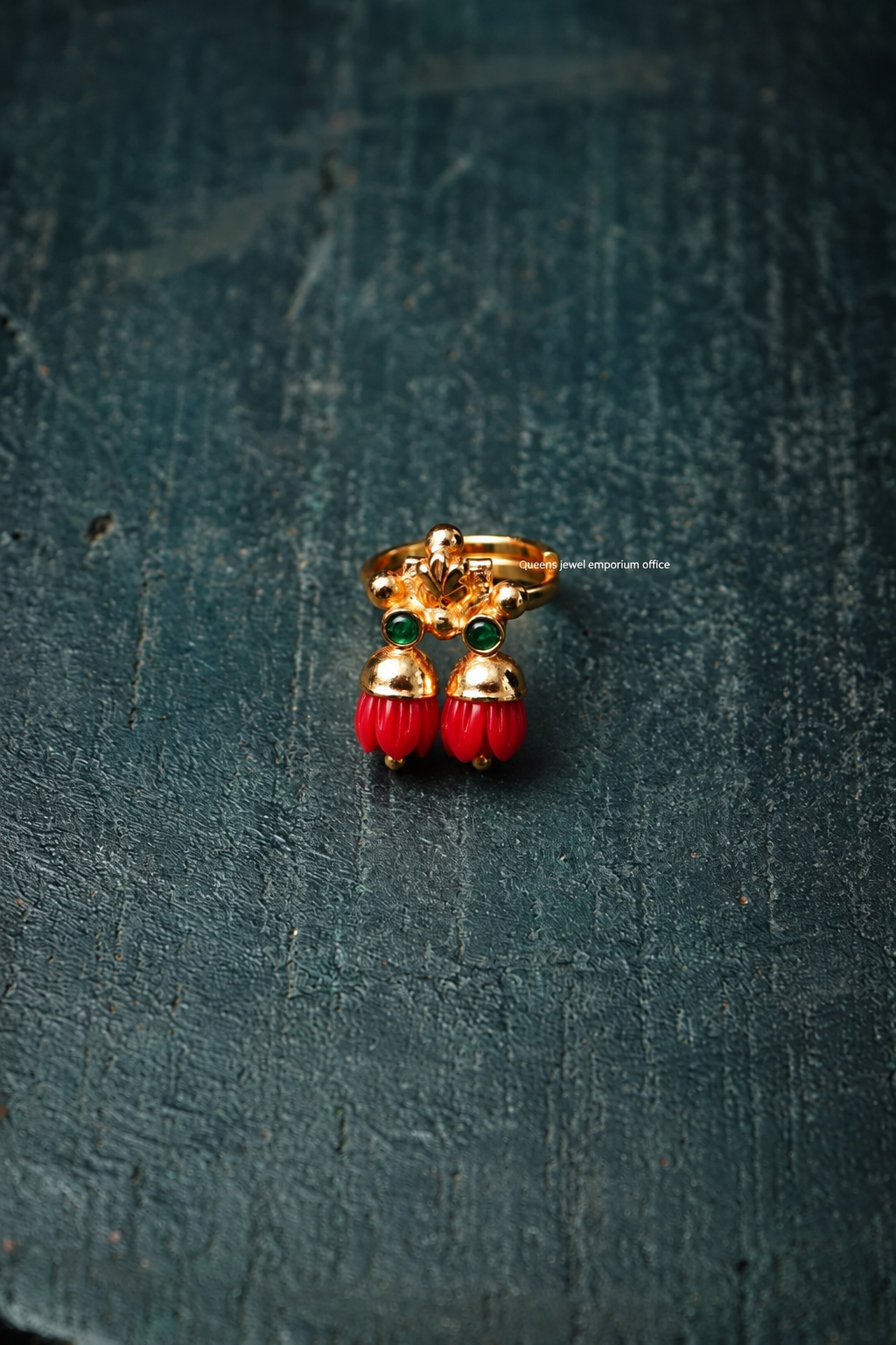 Pavalamalli Finger Ring - Red