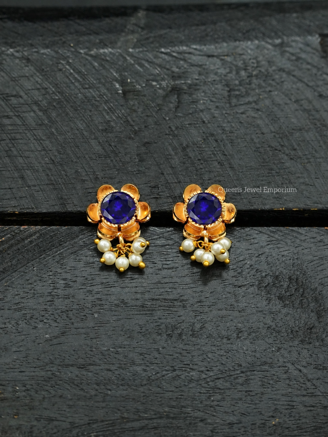 Poongothai Studs - Violet
