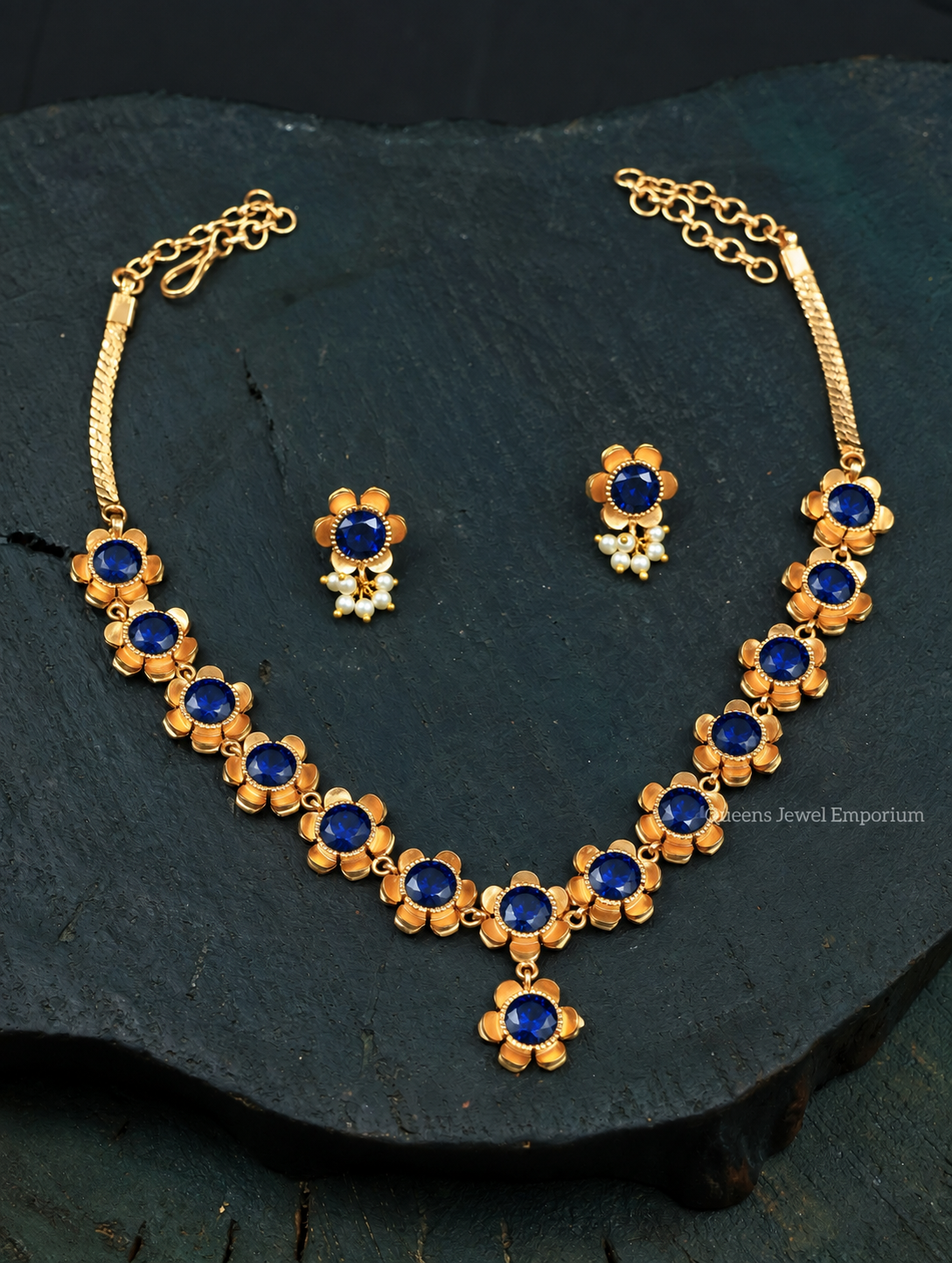 Poongothai Necklace - Blue