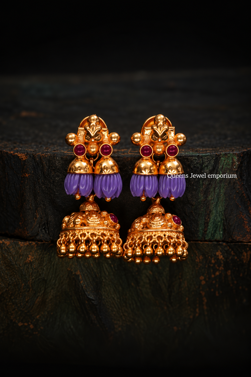 Pavalamalli Jhumka - Violet