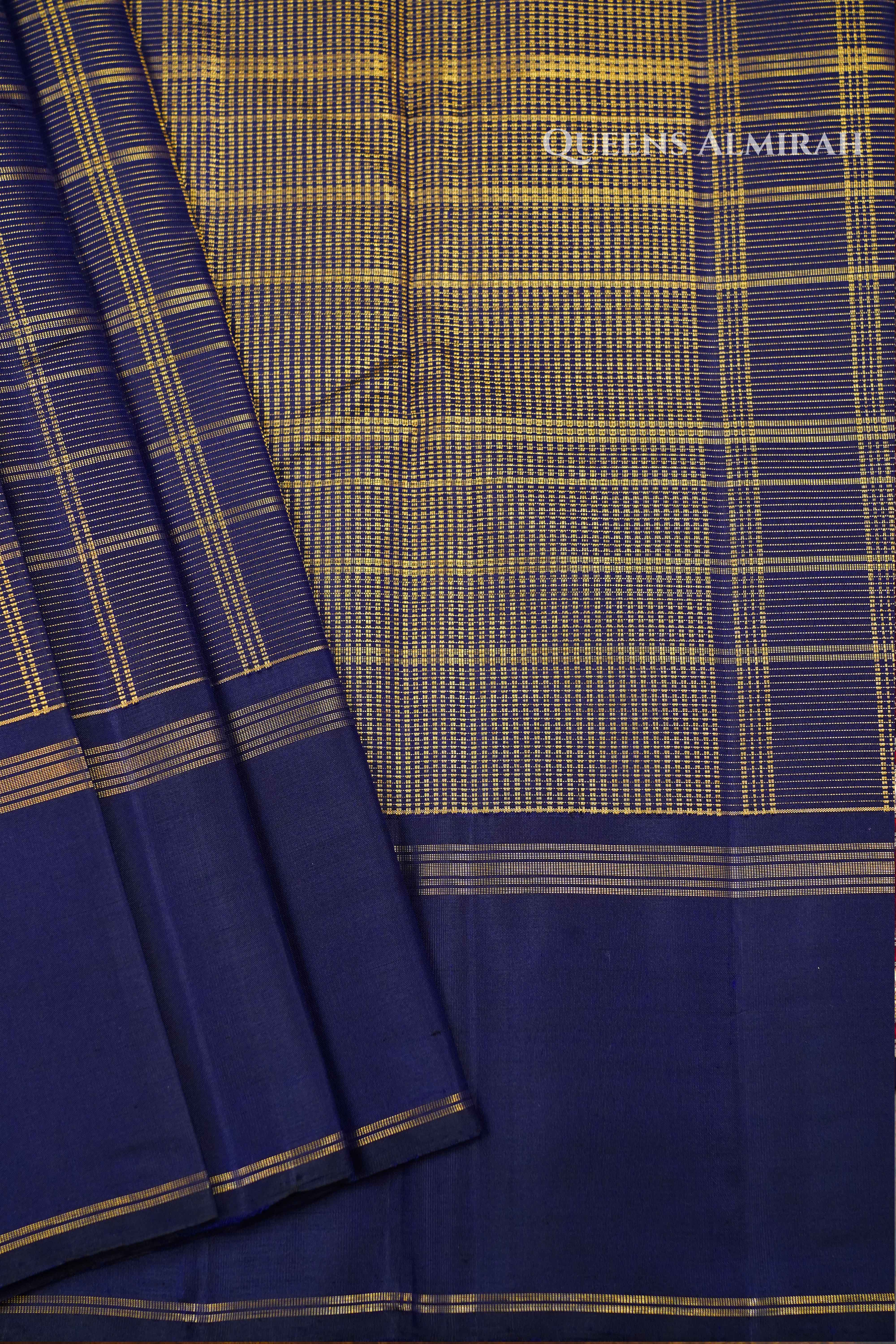 Chinmayi Deep navy blue Vairaoosi pure Kanjeevaram silk QUEENS ALMIRAH