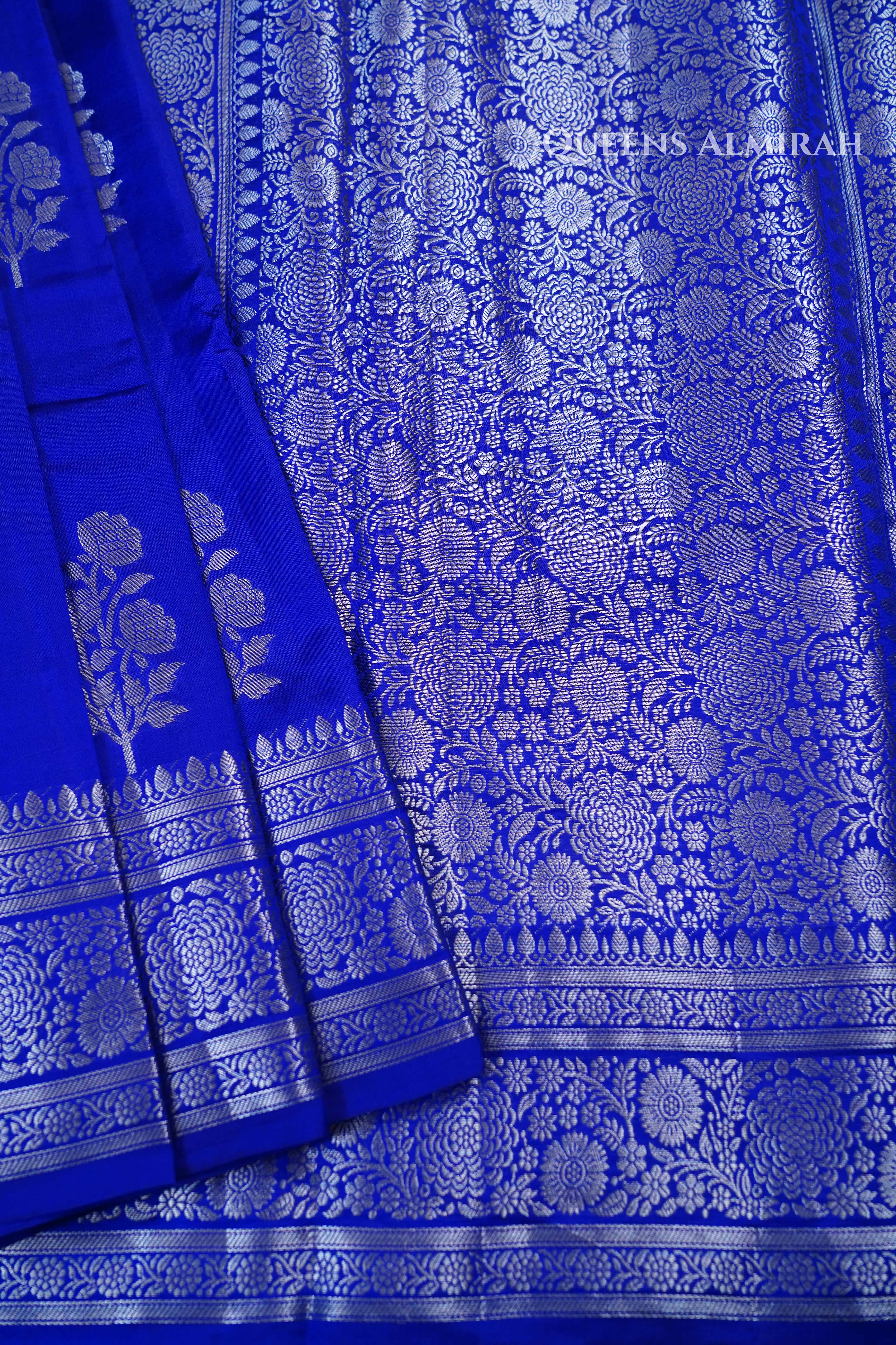 Cobalt Blue Mango Silk Saree QUEENS ALMIRAH