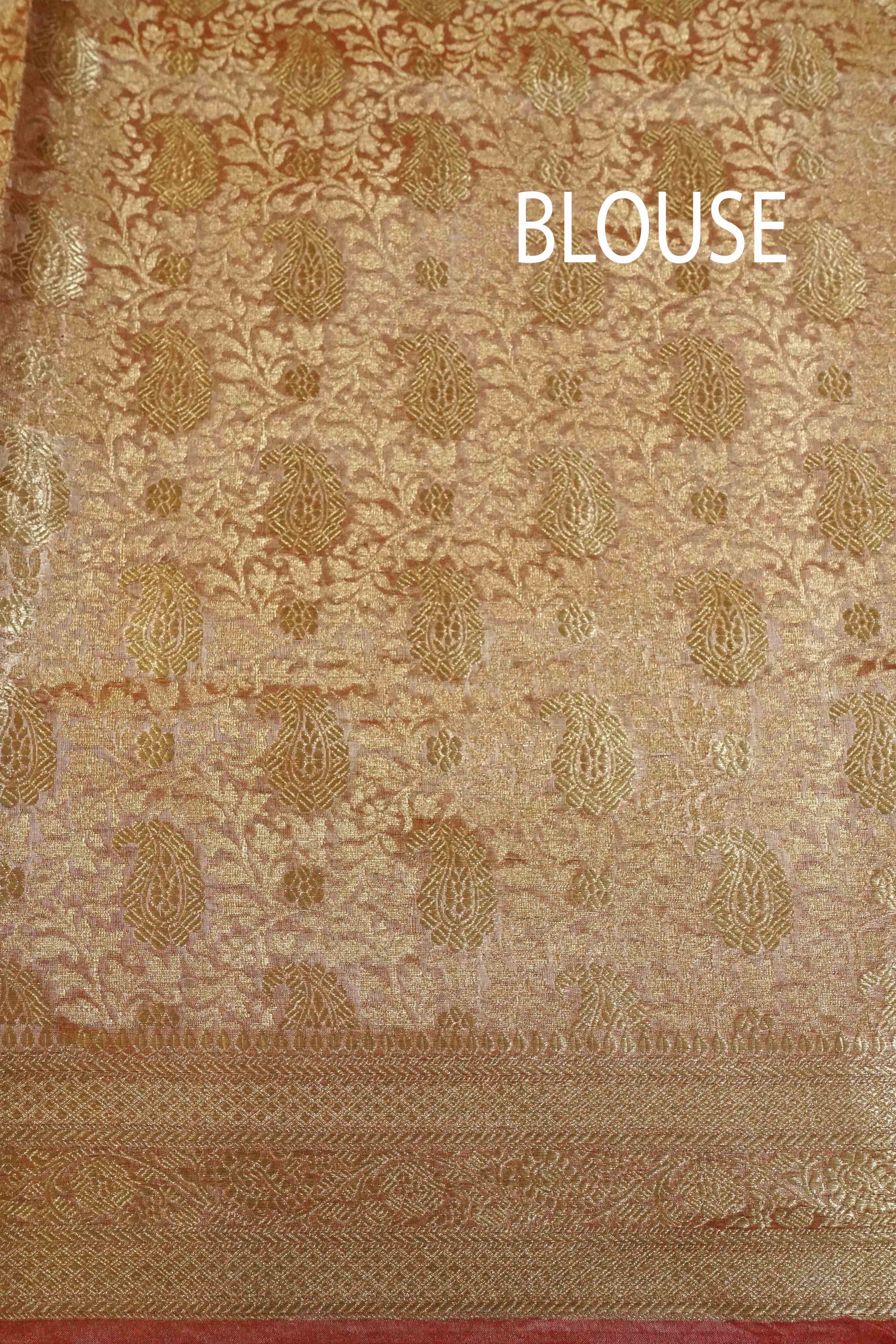 CORAL PINK BANARASI SILK SAREE - Queens Jewel Emporium