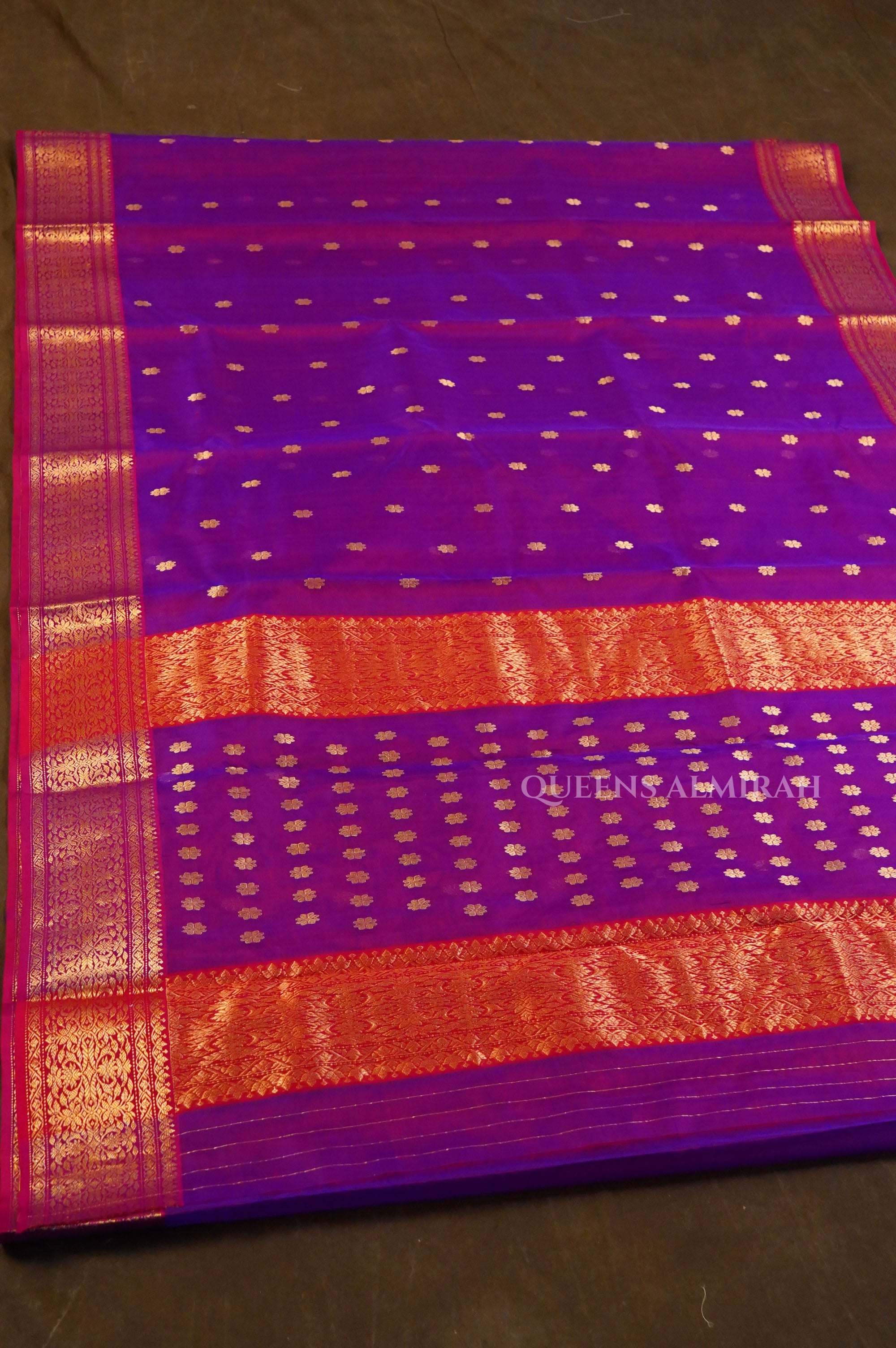 Purple Chanderi Katan Silk Handloom Saree