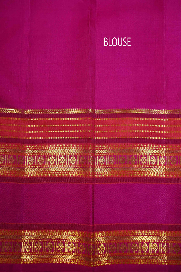 BOTTLE GREEN WITH GRAPE PURPLE KANCHIVARAM SILK SAREE - Queens Jewel Emporium