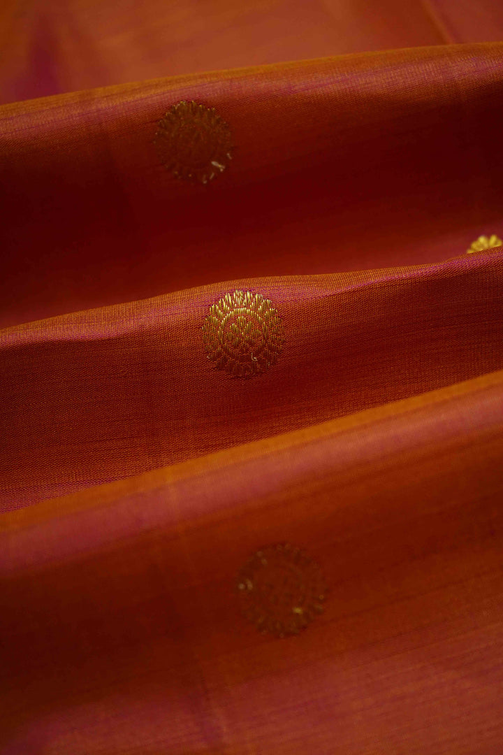 APPLE BLOSSOM WITH LEAF GREEN  PURE KANCHIVARAM SILK SAREE - Queens Jewel Emporium