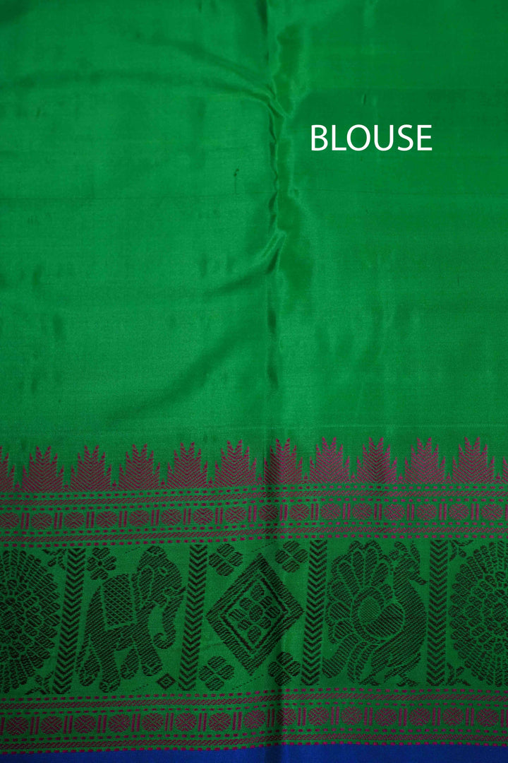 WATER MELON GREEN  KANCHIVARAM SILK SAREE - Queens Jewel Emporium