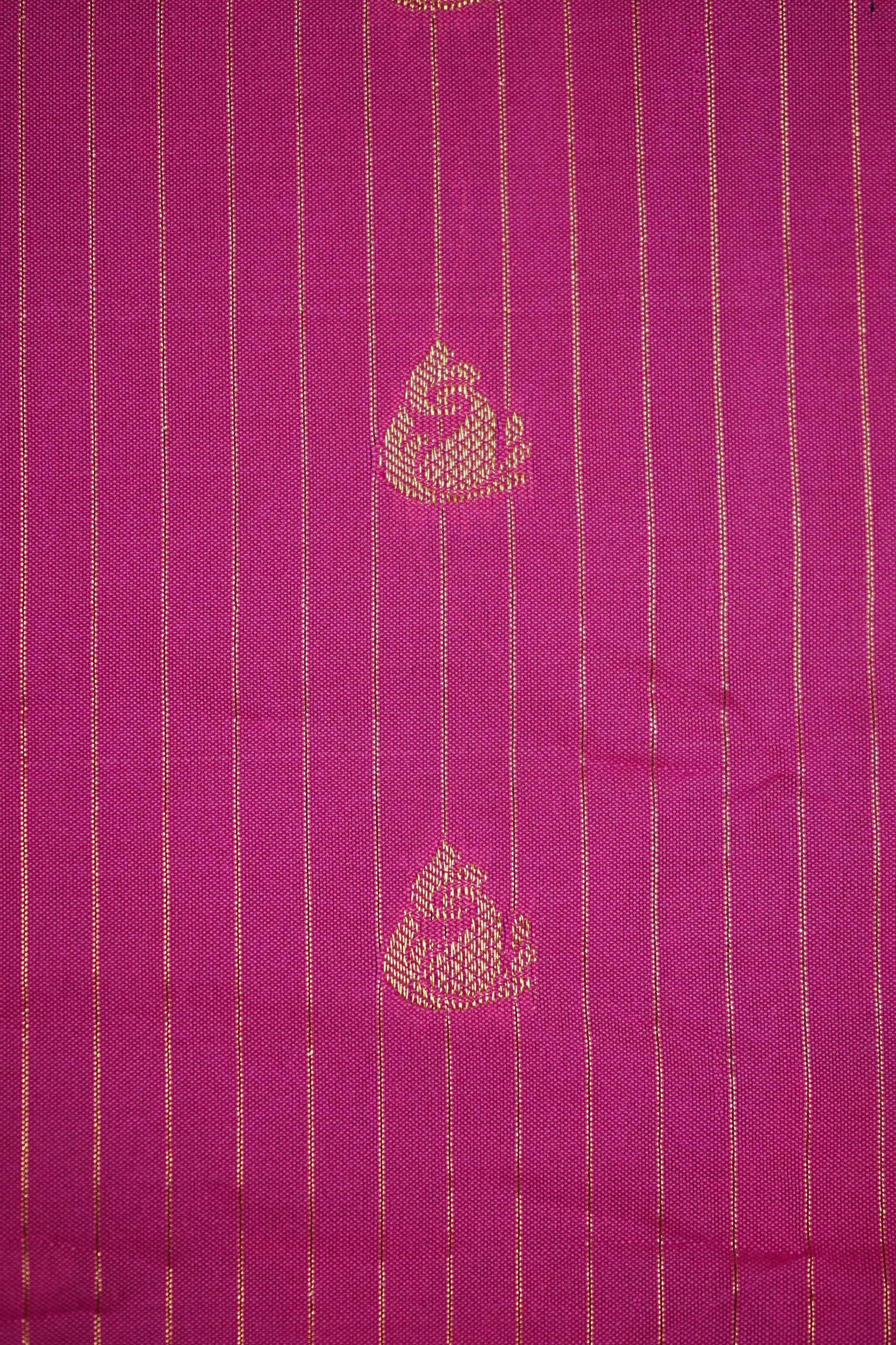 DARK CARNATION PINK WITH DEEP ROSE MANGALGIRI GADWAL SAREE - Queens Jewel Emporium