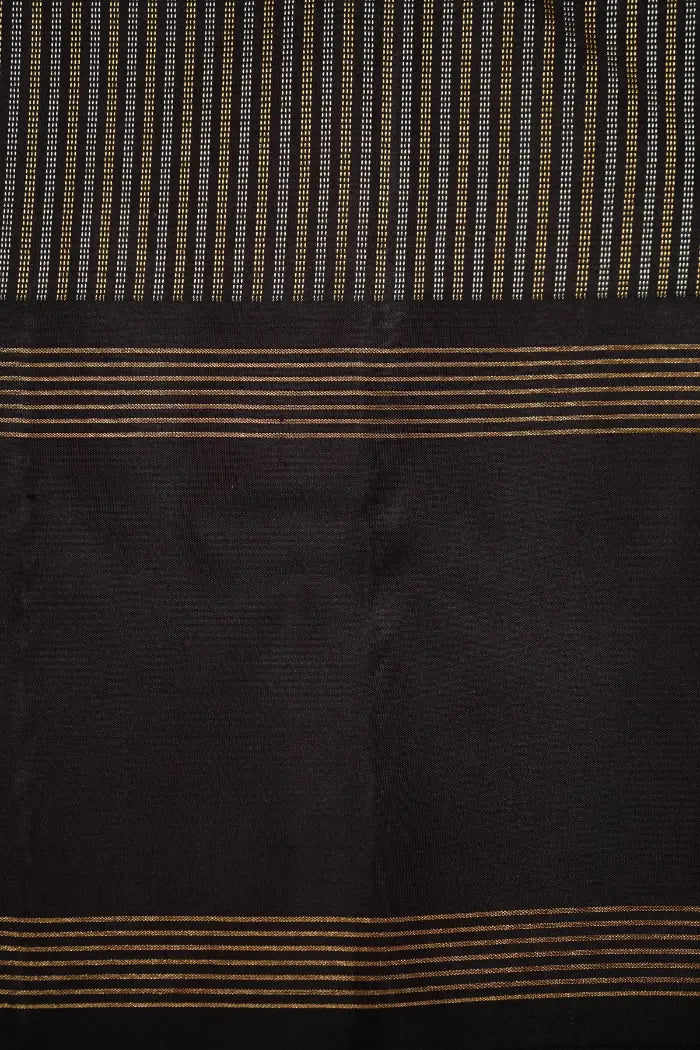 DARK CHOCOLATE PURE KANCHIVARAM SILK SAREE - Queens Jewel Emporium
