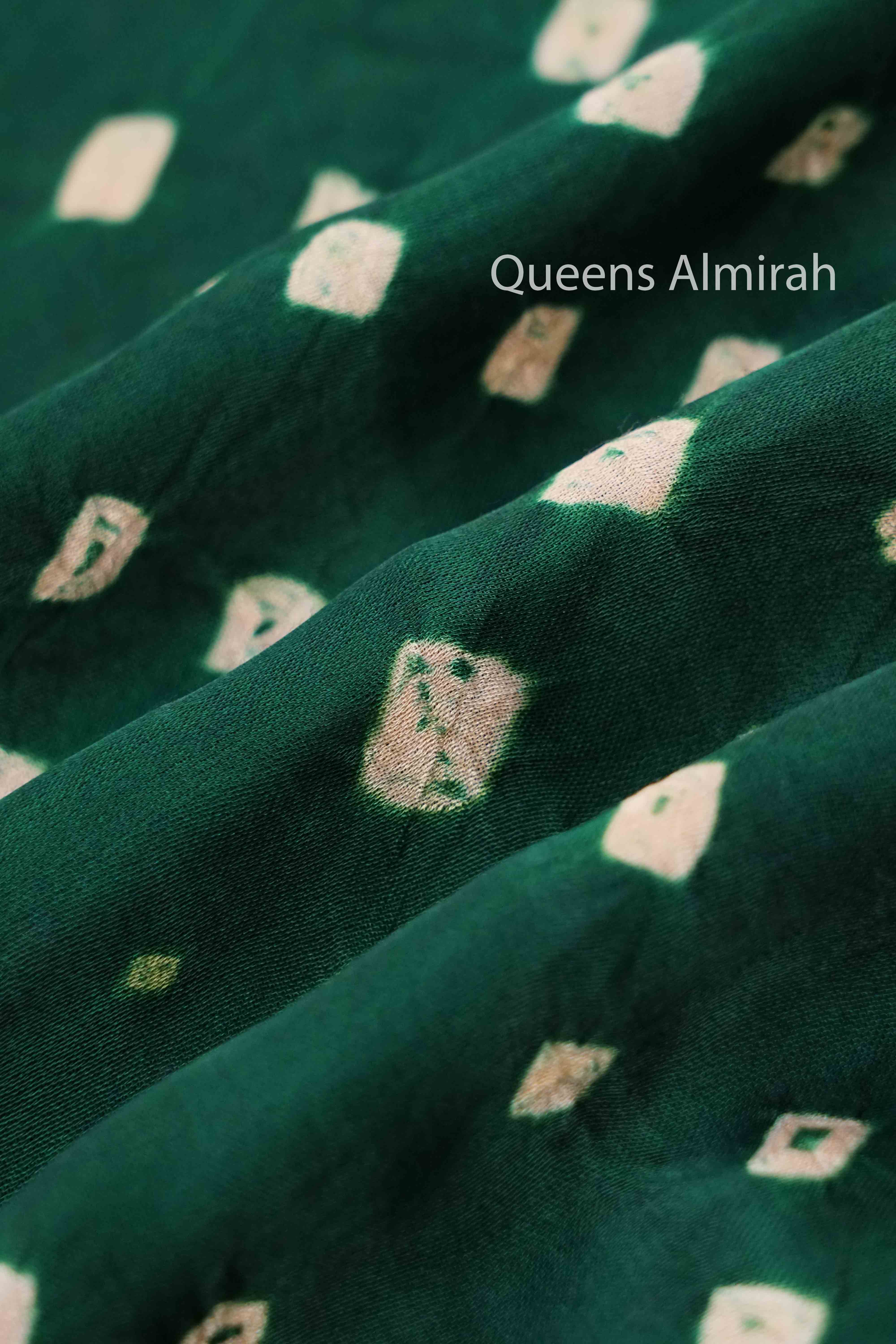 DARK GREEN 3 MODAL SILK SAREE - Queens Jewel Emporium