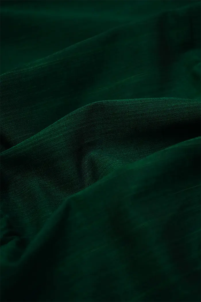 DARK GREEN WITH MULTI COLOR BORDER NARAYANPET COTTON SAREE - Queens Jewel Emporium