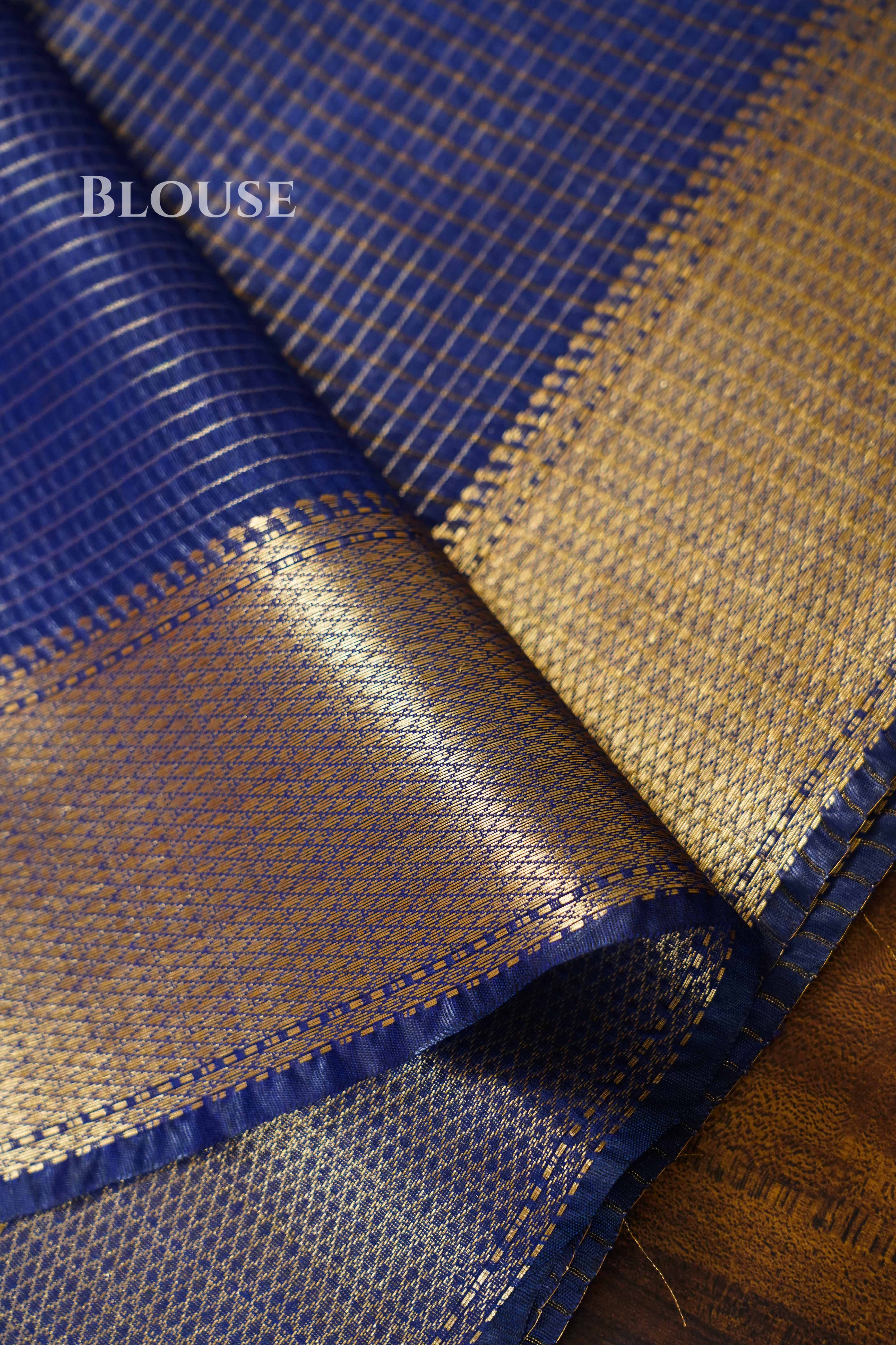 DARK GREY BLUE MAHESHWARI SAREE QUEENS ALMIRAH