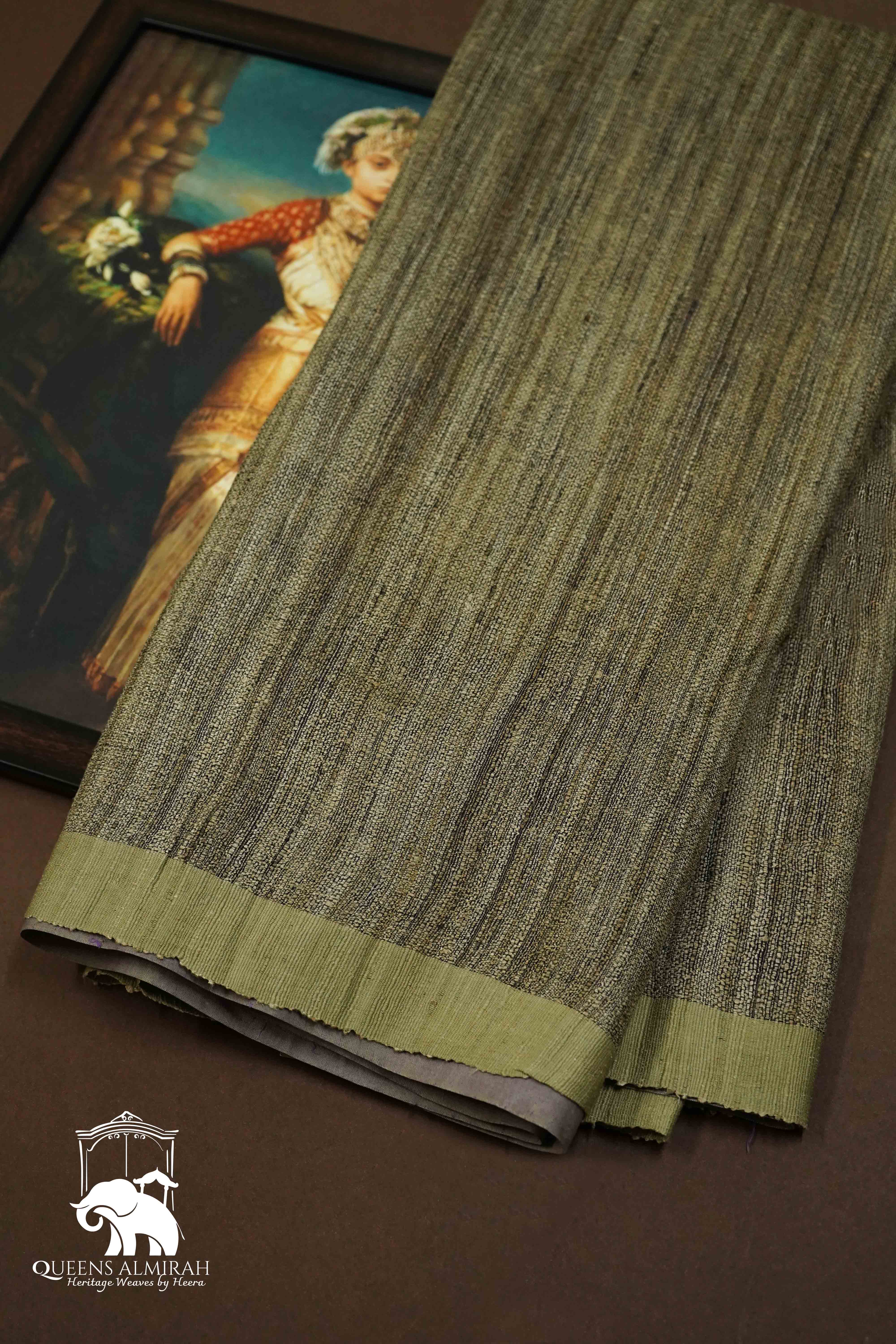 DARK LAVENDER WITH GREY GHICHA TUSSAR SILK SAREE - Queens Jewel Emporium
