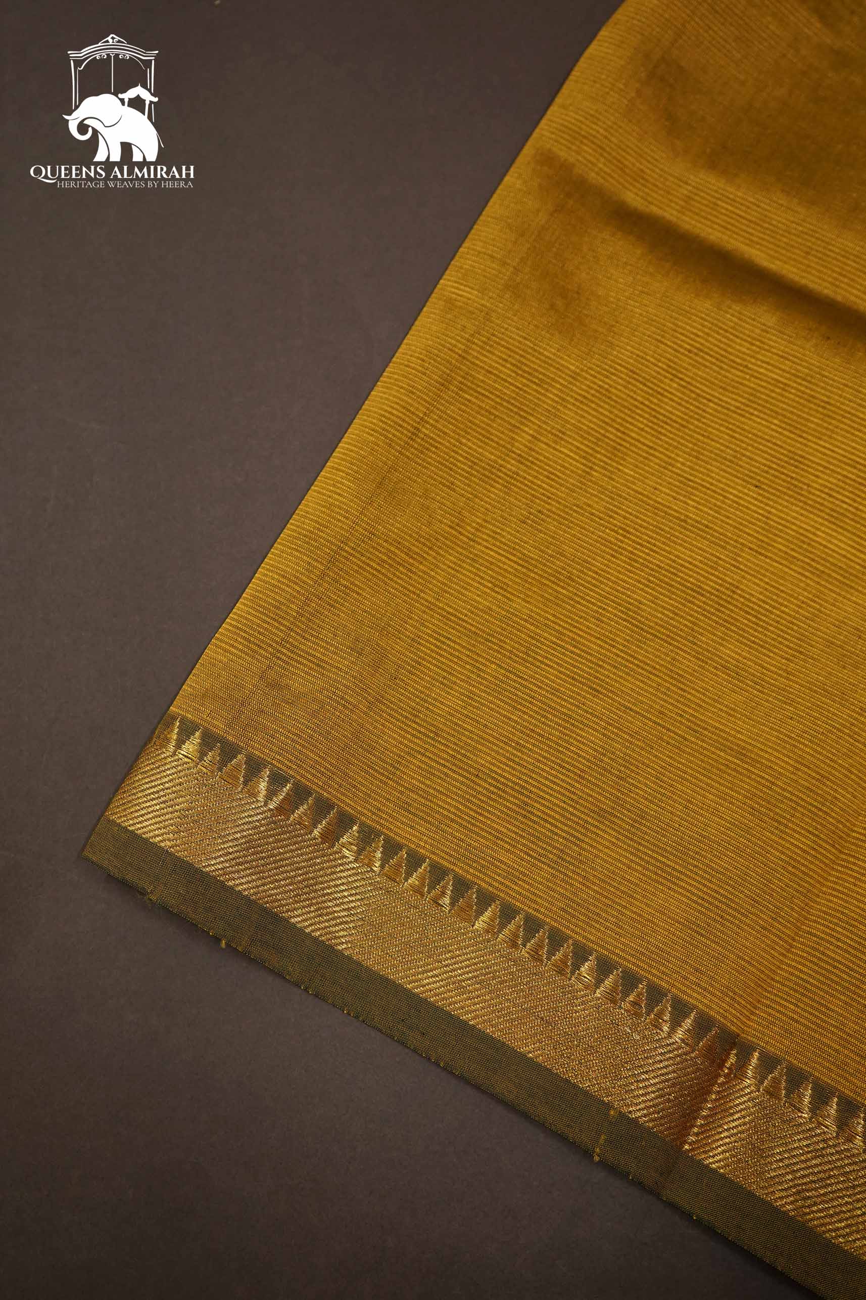DARK MAGENTA WITH GOLD BORDER MANGALGIRI SAREE - Queens Jewel Emporium