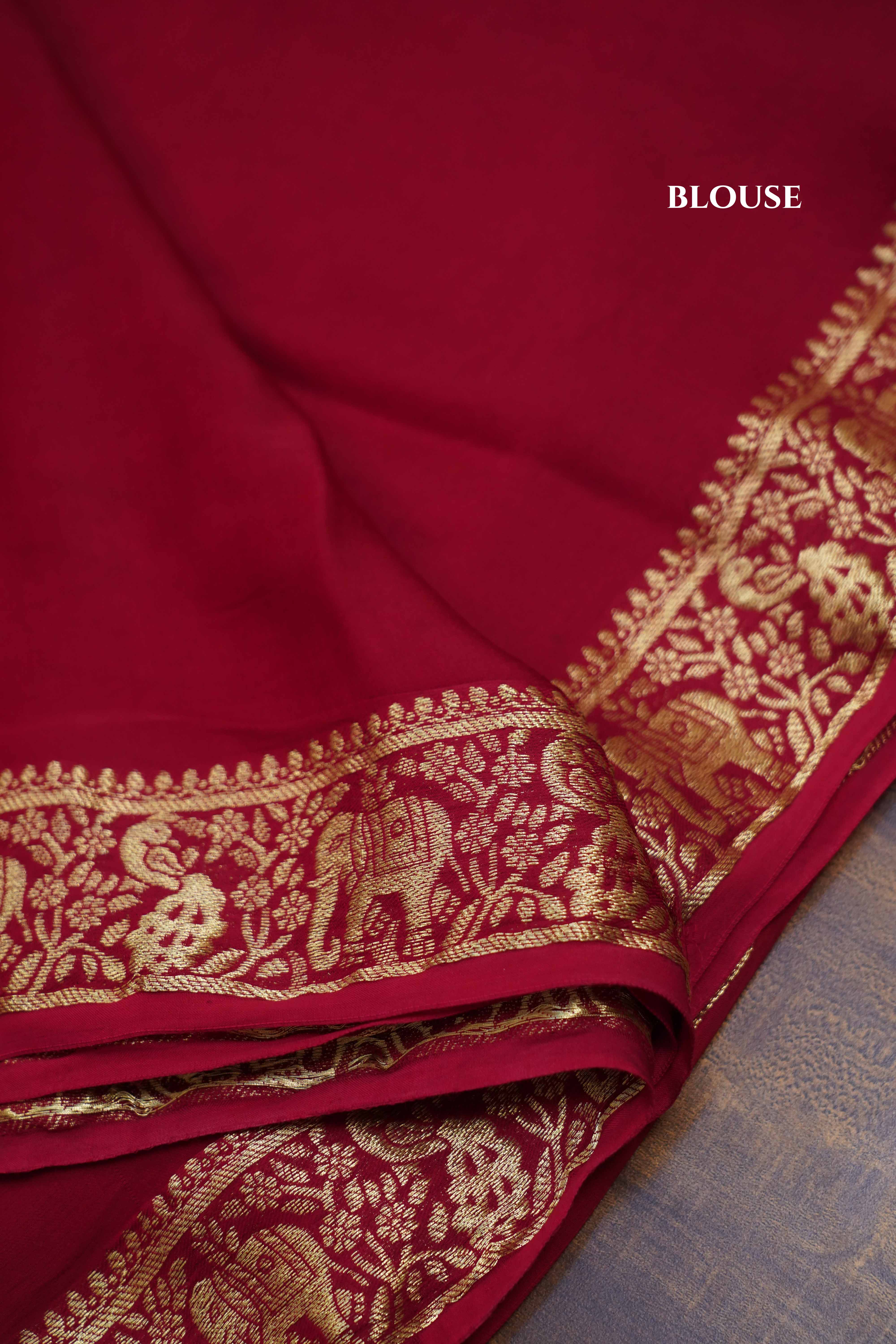 DARK MAROON MODAL SILK SAREE - Queens Jewel Emporium