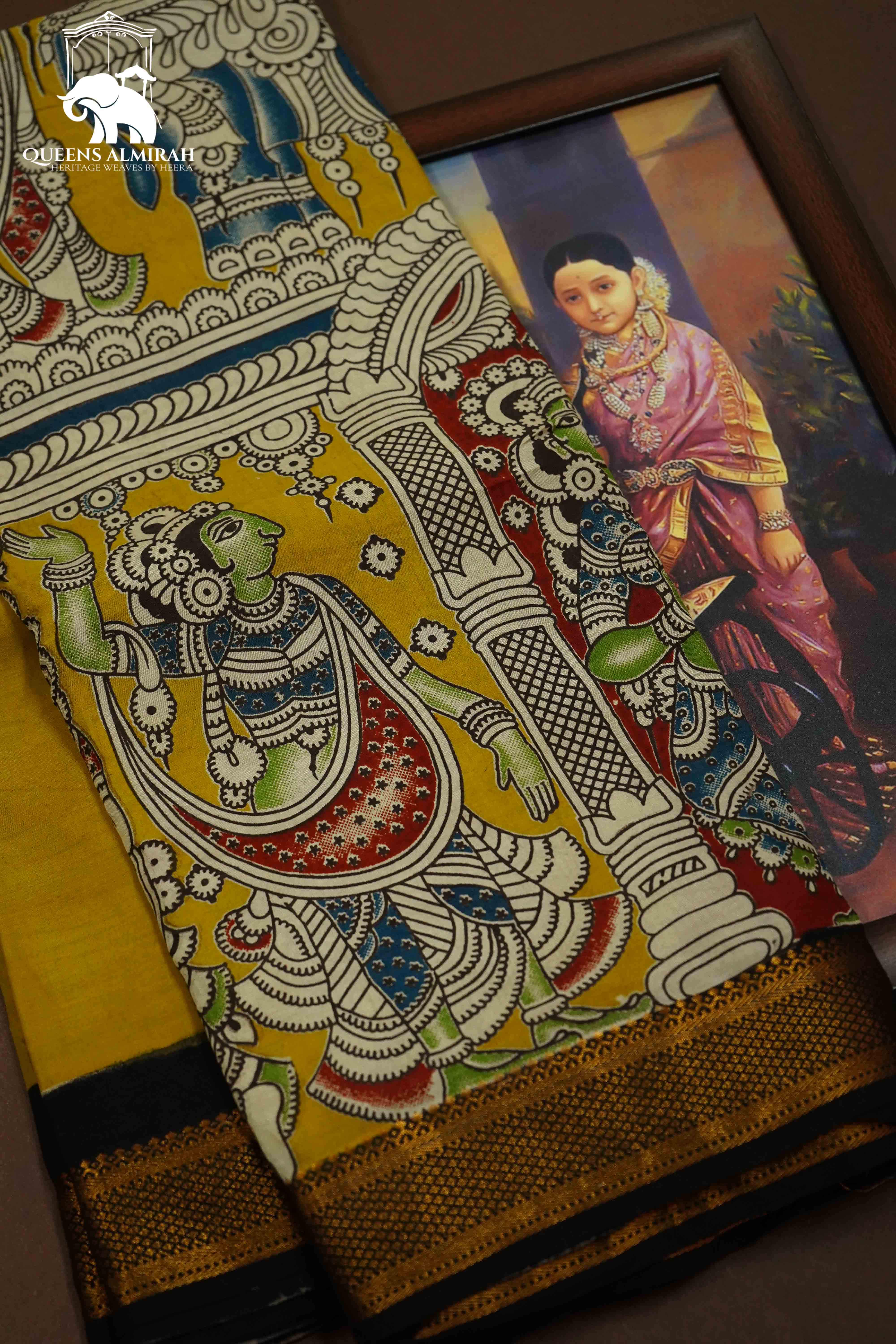 DARK MUSTARD MANGALGIRI SAREE 25 - Queens Jewel Emporium