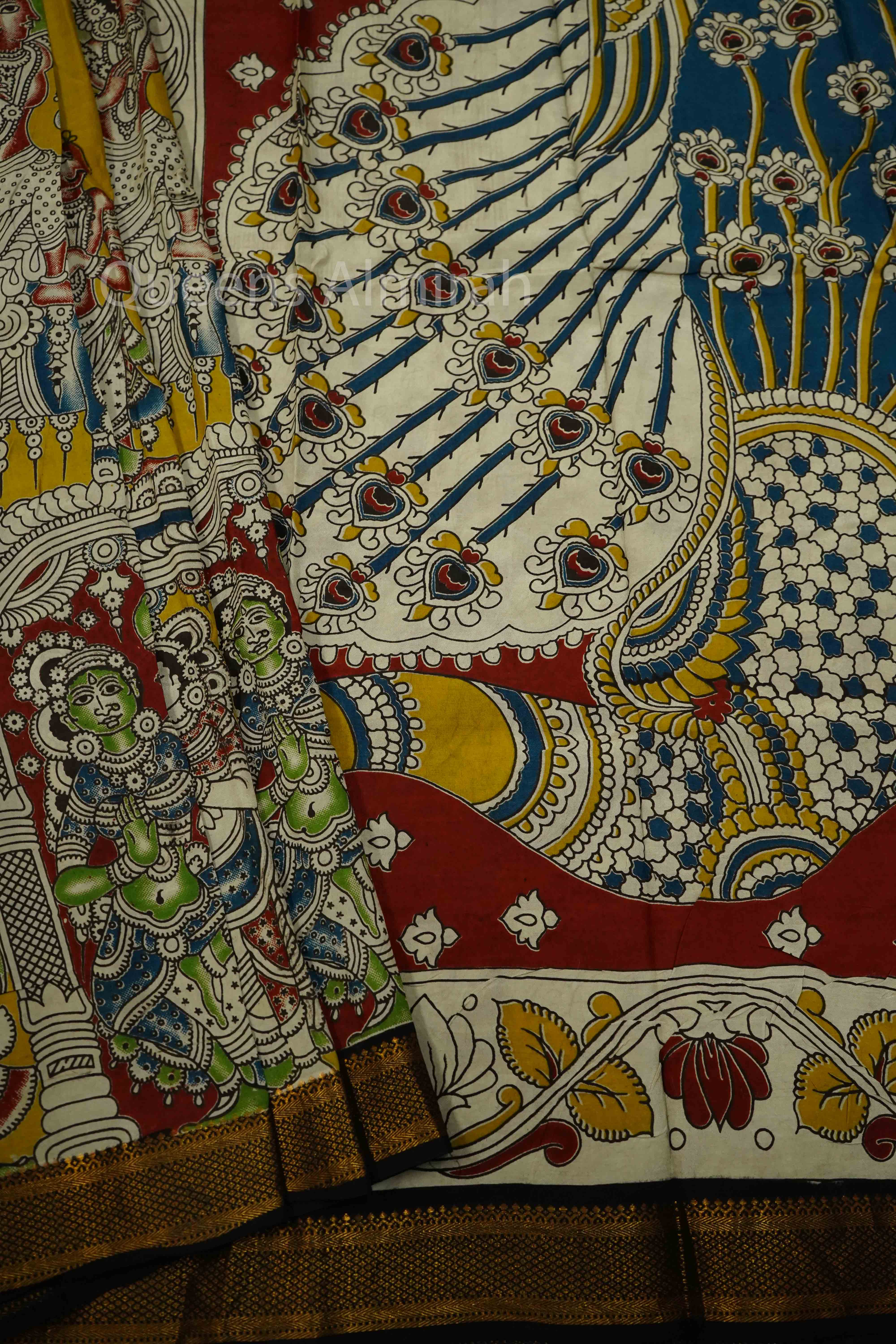 DARK MUSTARD MANGALGIRI SAREE 25 - Queens Jewel Emporium