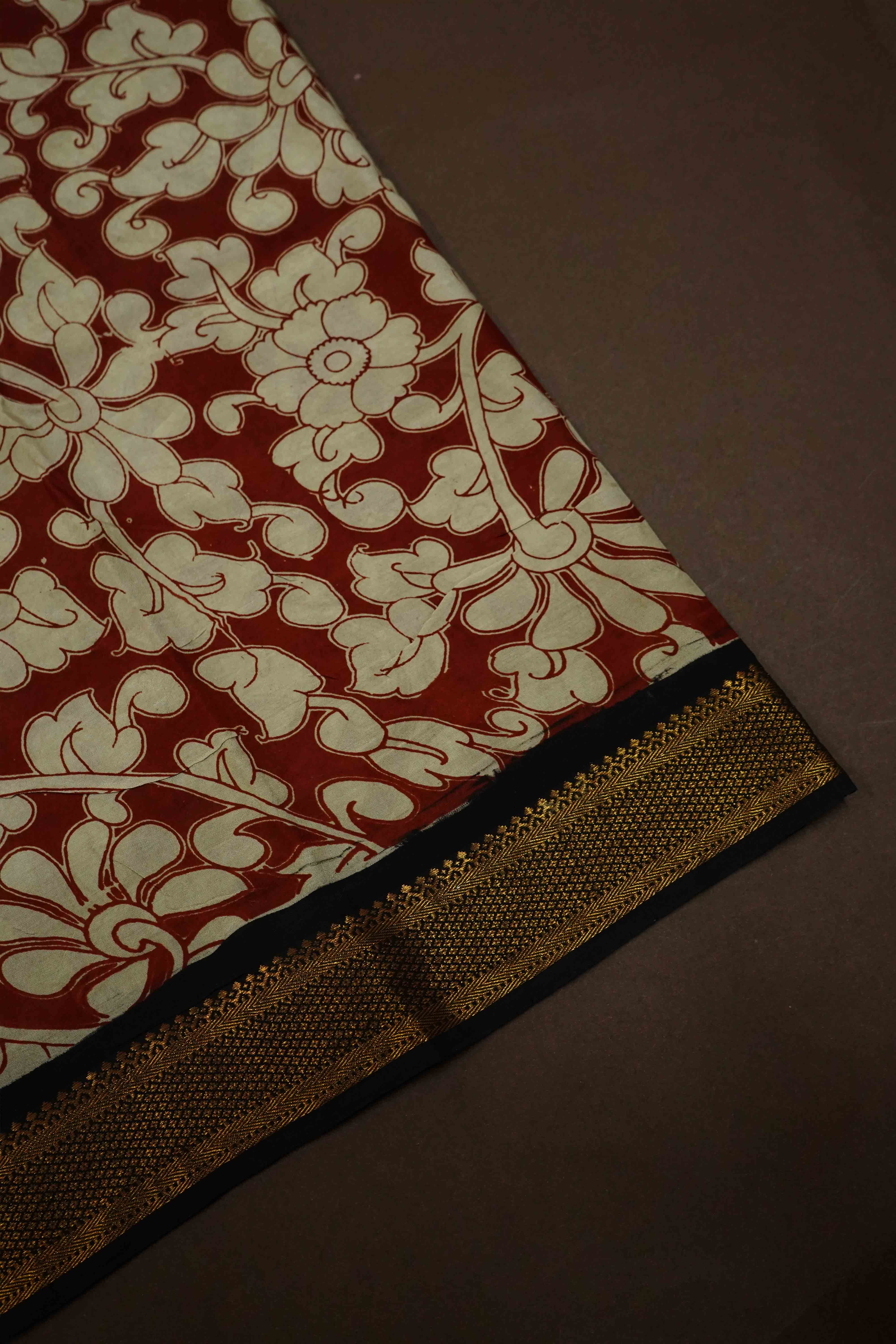 DARK MUSTARD MANGALGIRI SAREE 25 - Queens Jewel Emporium