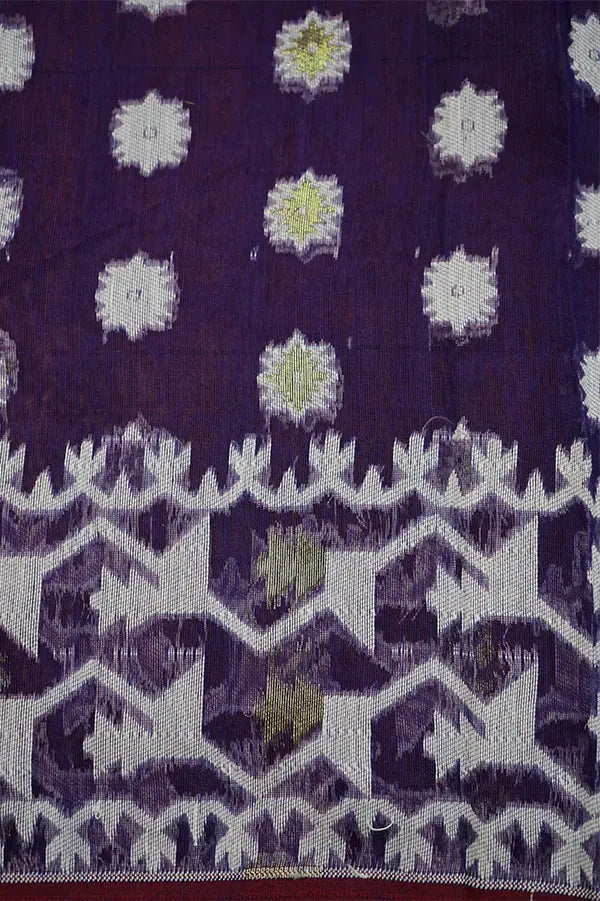 DEEP PURPLE  JAMDANI COTTON SAREE - Queens Jewel Emporium