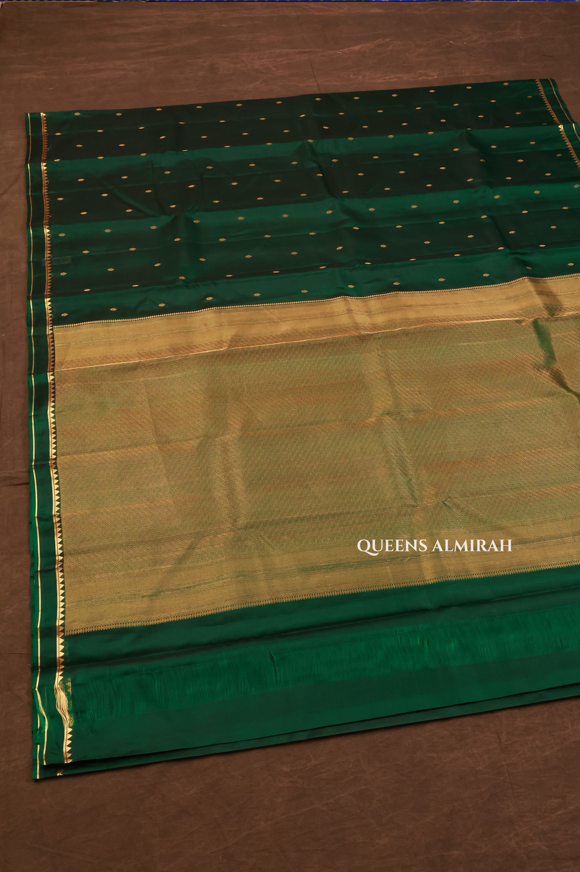 Bottle Green Pure Kanchivaram Silk Saree