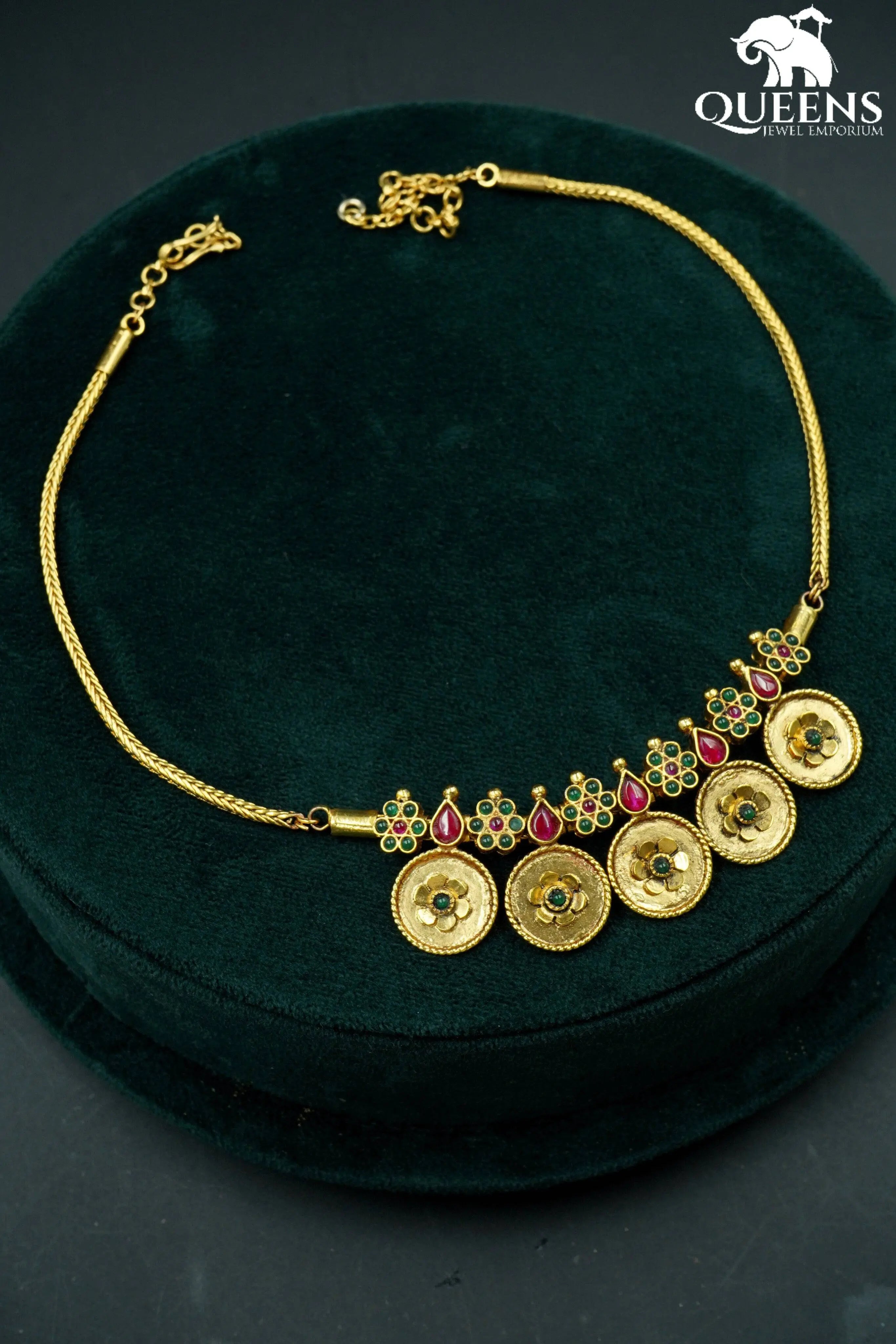 DEVAYANI NECKLACE - GREEN - Queens Jewel Emporium