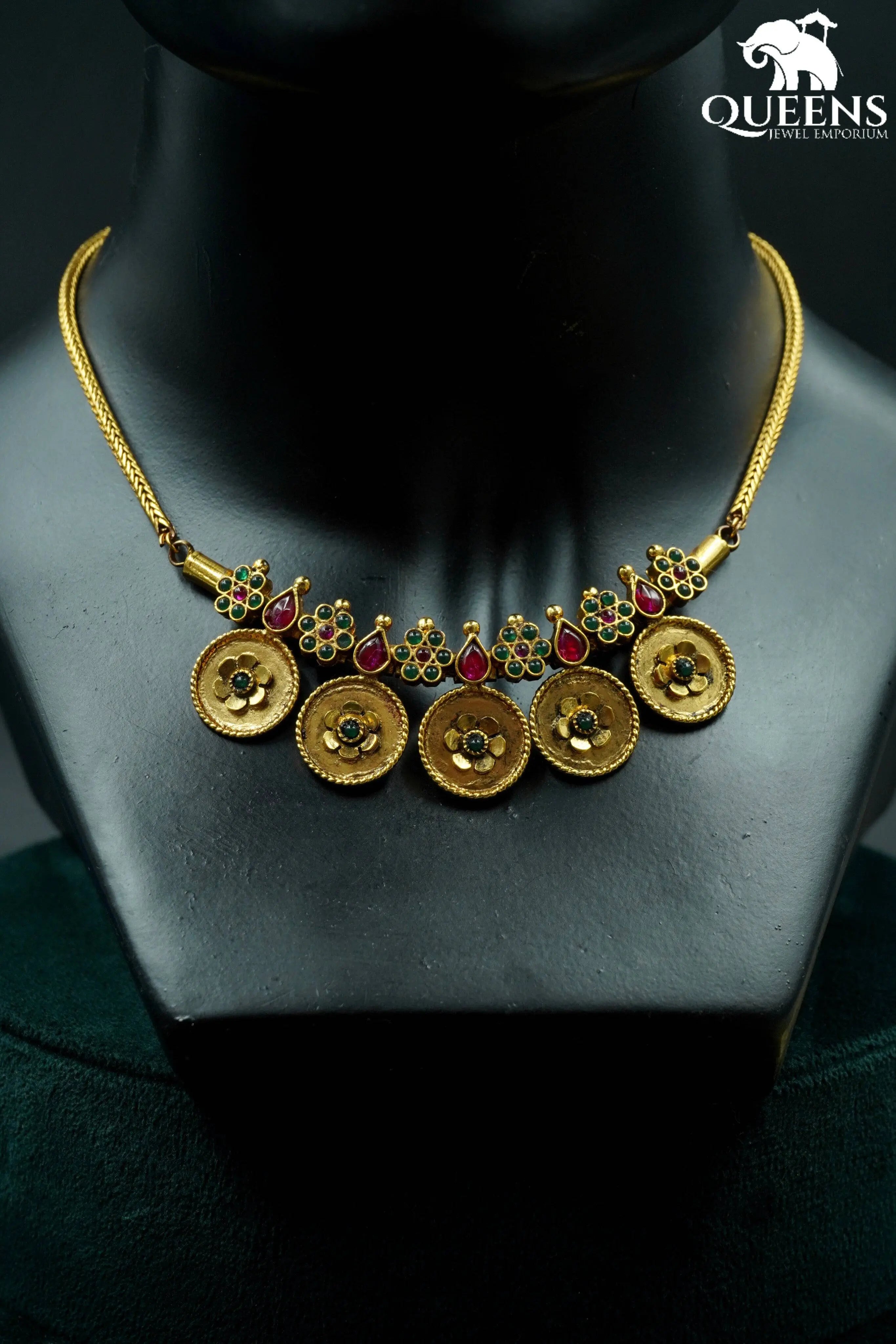 DEVAYANI NECKLACE - GREEN - Queens Jewel Emporium
