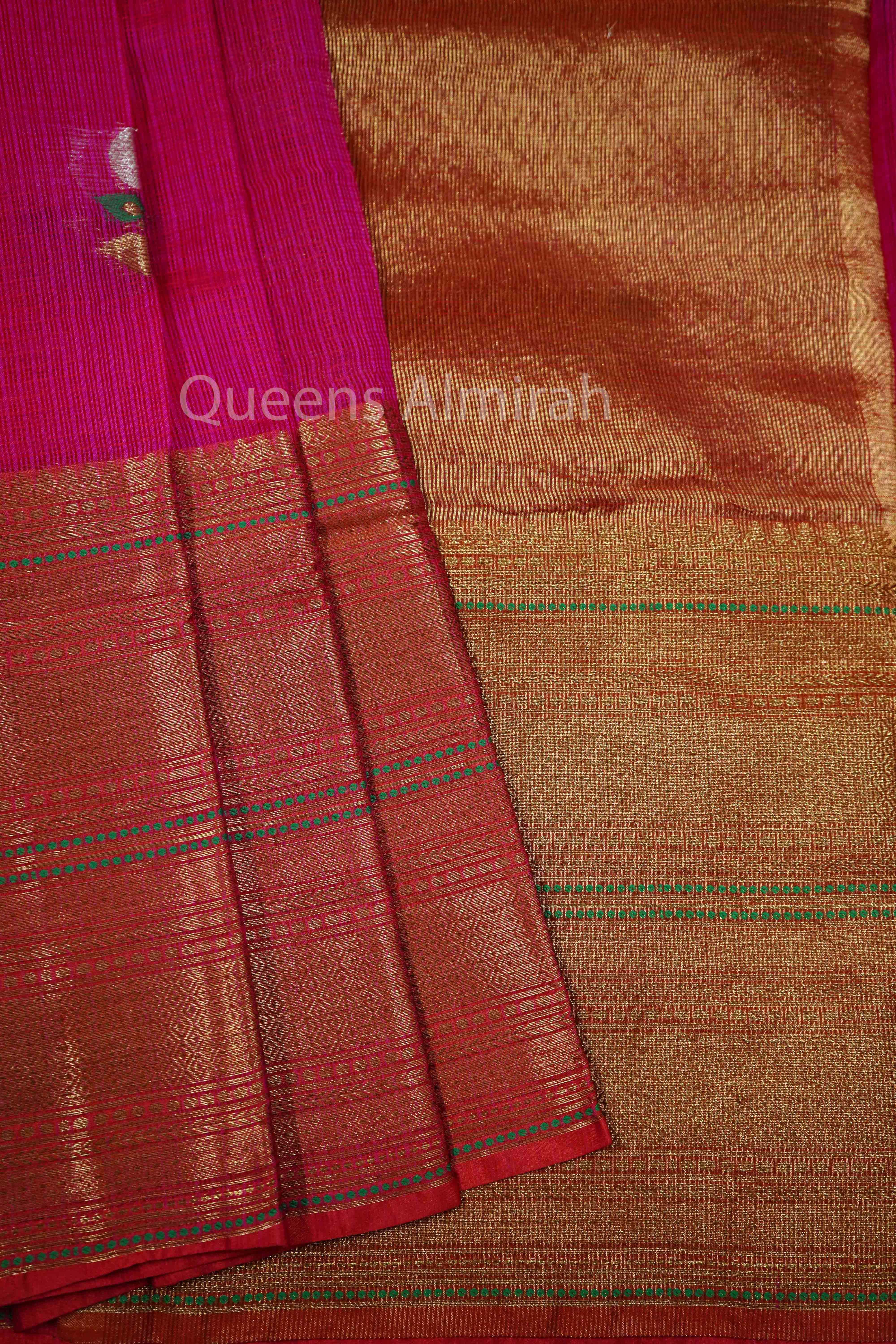DRAGON FRUIT PINK KOTA SILK SAREE - Queens Jewel Emporium