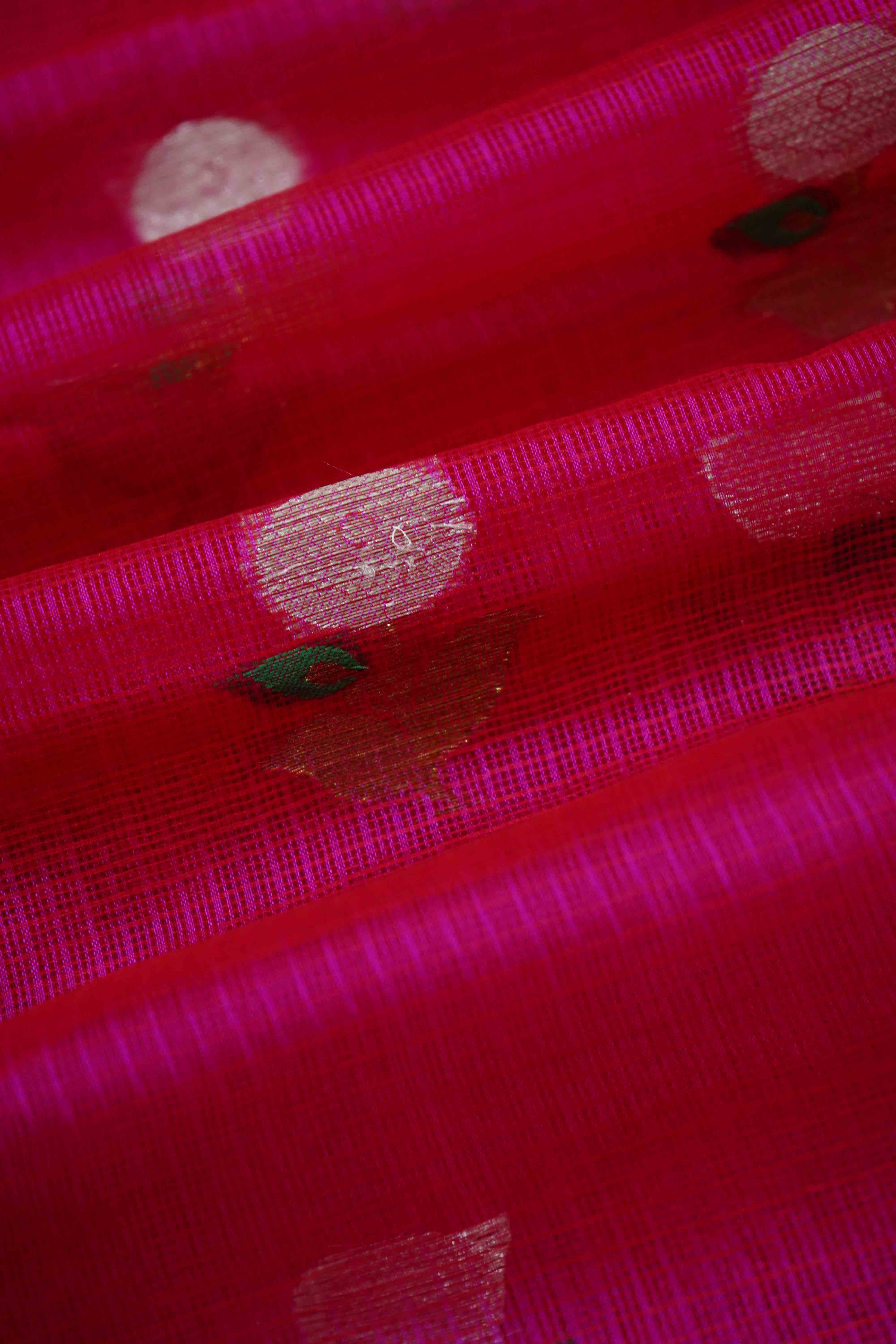 DRAGON FRUIT PINK KOTA SILK SAREE - Queens Jewel Emporium