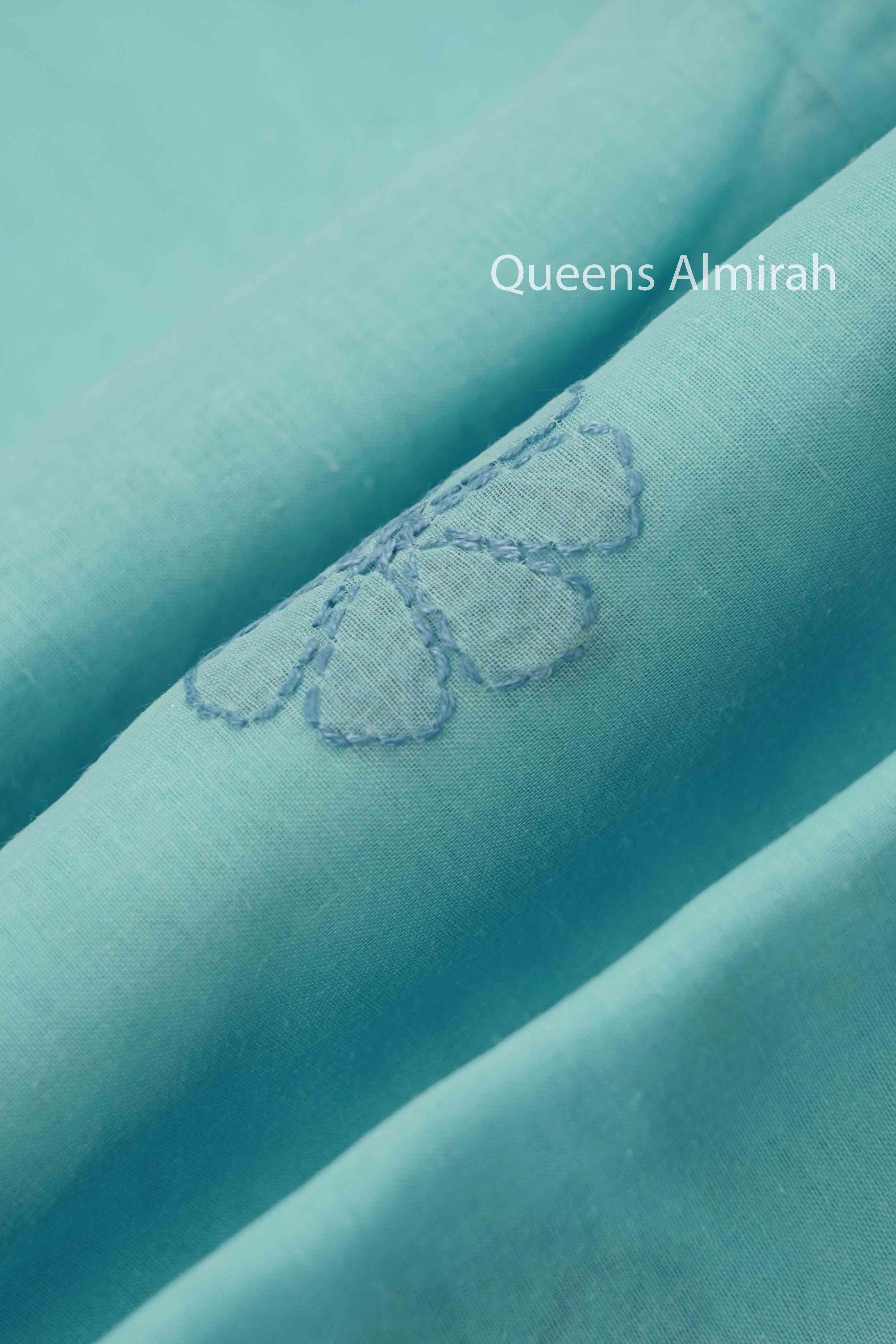 DUSKY BLUE CHIKANKARI SAREE - Queens Jewel Emporium