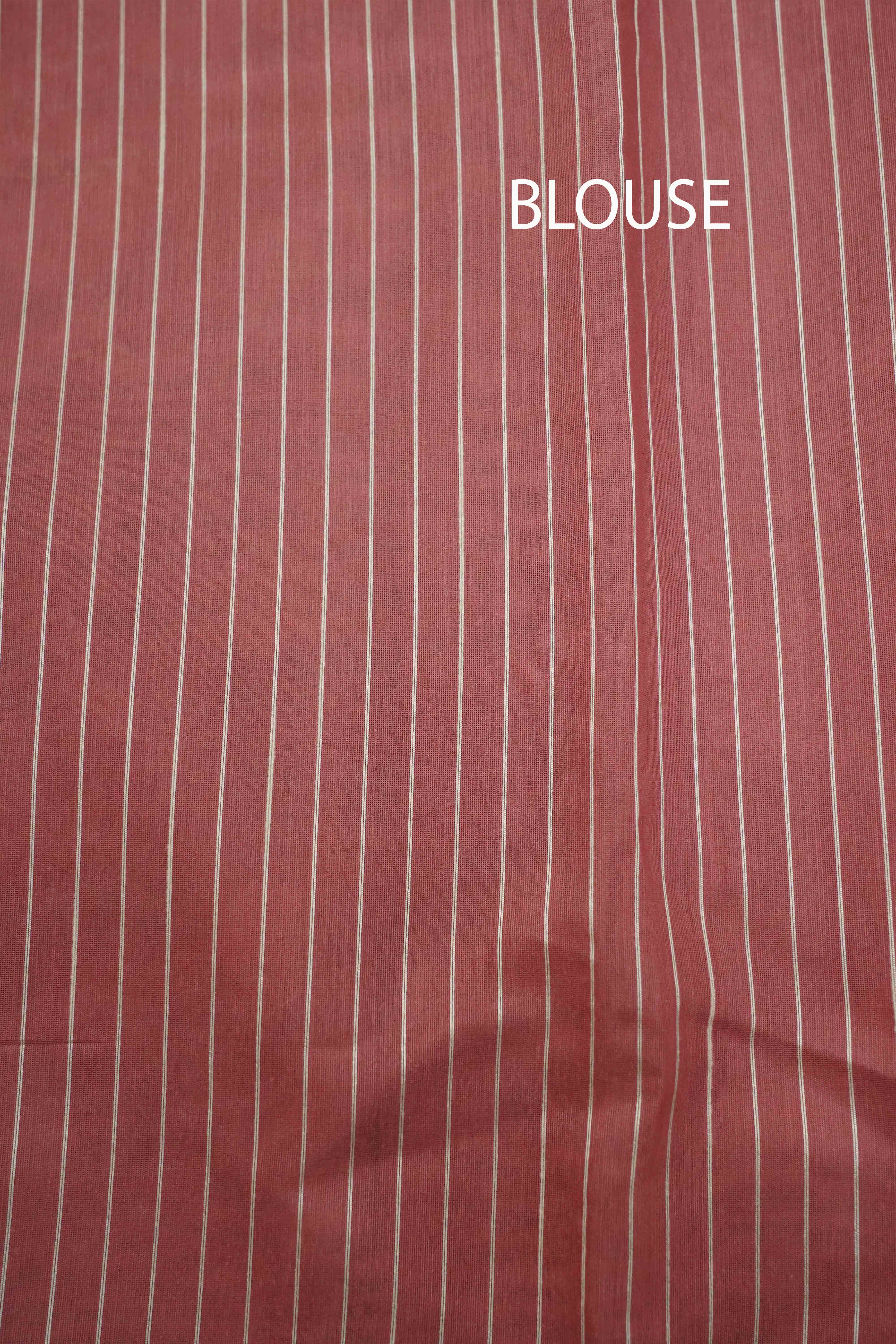 DUSKY PINK JAMDANI COTTON SAREE - Queens Jewel Emporium