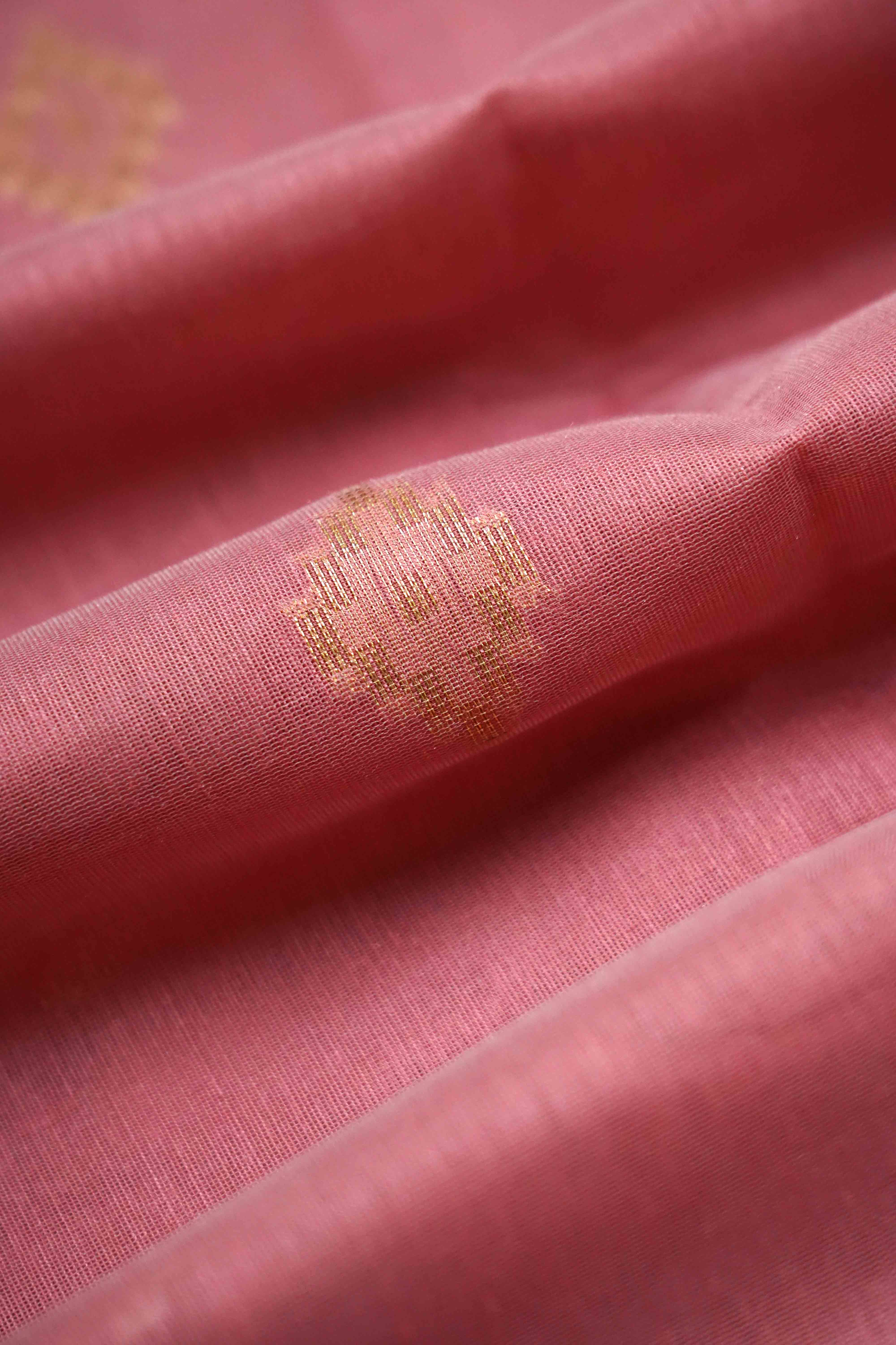 DUSKY PINK JAMDANI COTTON SAREE - Queens Jewel Emporium
