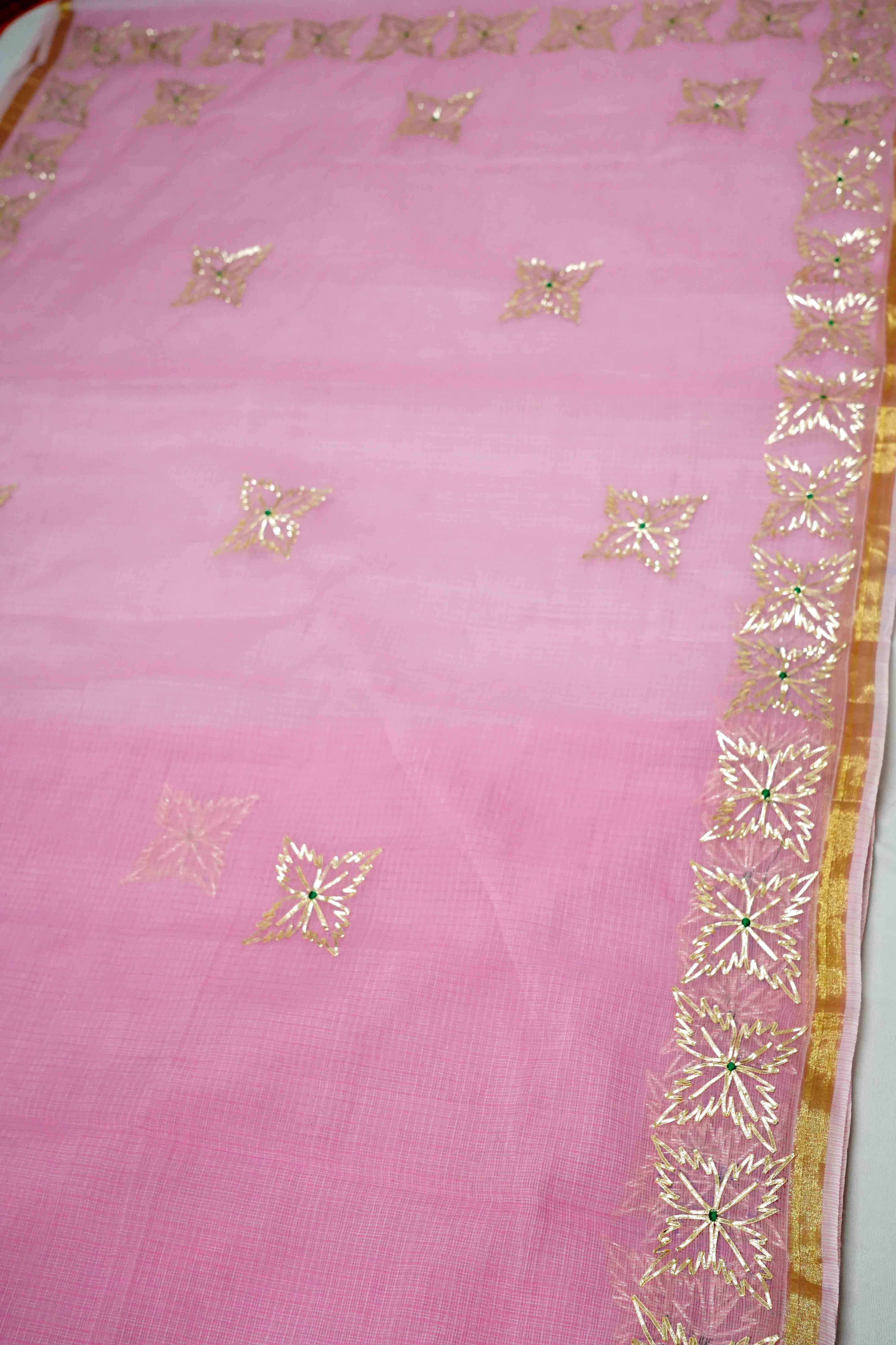 DUSKY PINK KOTA COTTON SAREE - Queens Jewel Emporium
